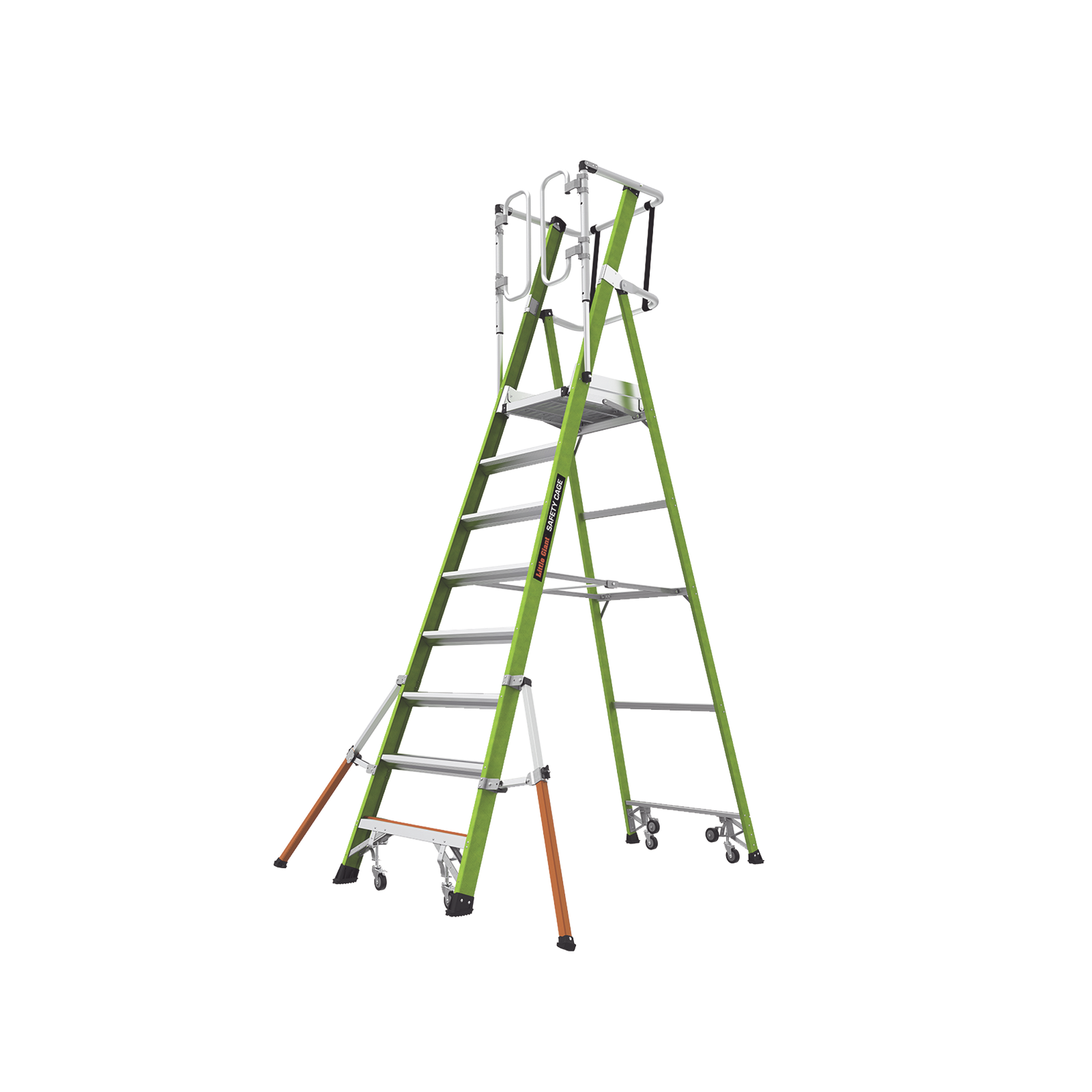 Escalera Fija de 8' (2.4m) de Fibra de Vidrio con Jaula y Peldaños de Aluminio. (SKU:19708-146).