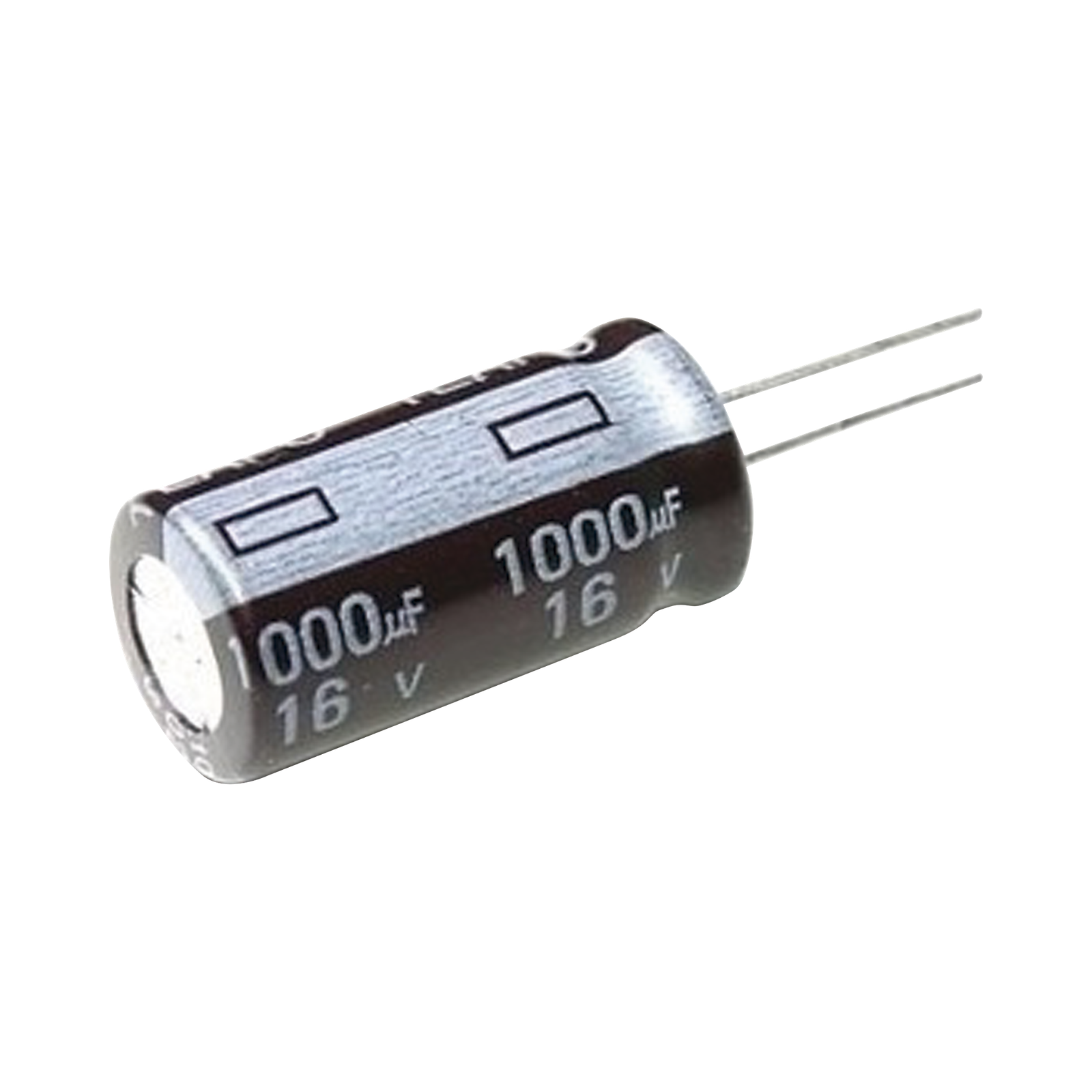 Capacitor Electrolítico de Aluminio, Radial de 1000 µFd, 16 Vcc, 105 °C, 10 x 15 mm.