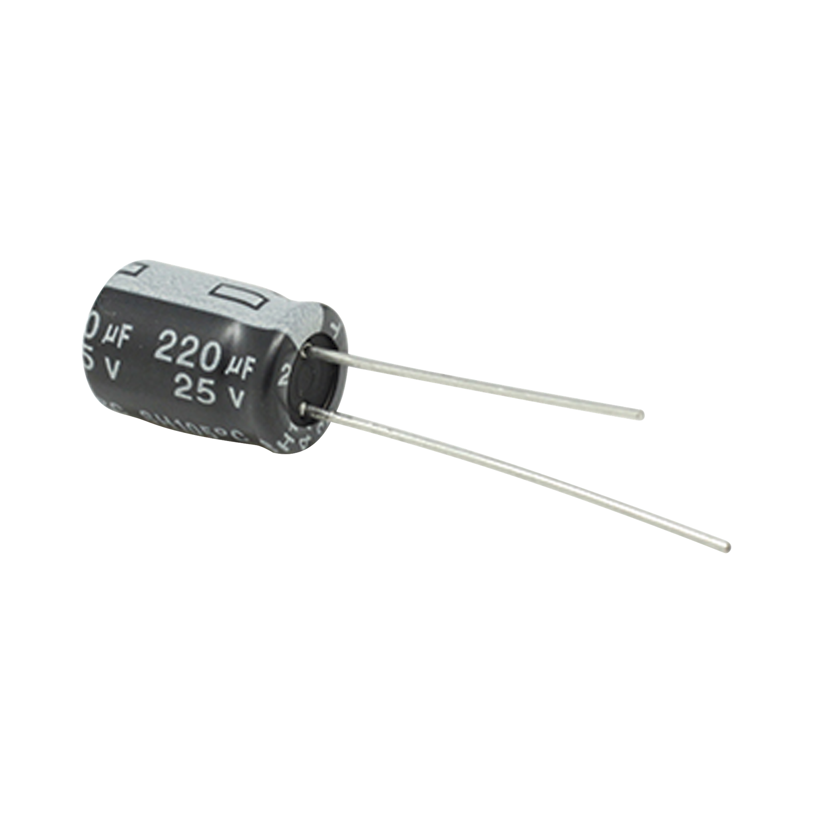 Capacitor Electrolítico de Aluminio, Radial de 220 µFd, 25 Vcc, 105 °C, 8 x 11 mm, .