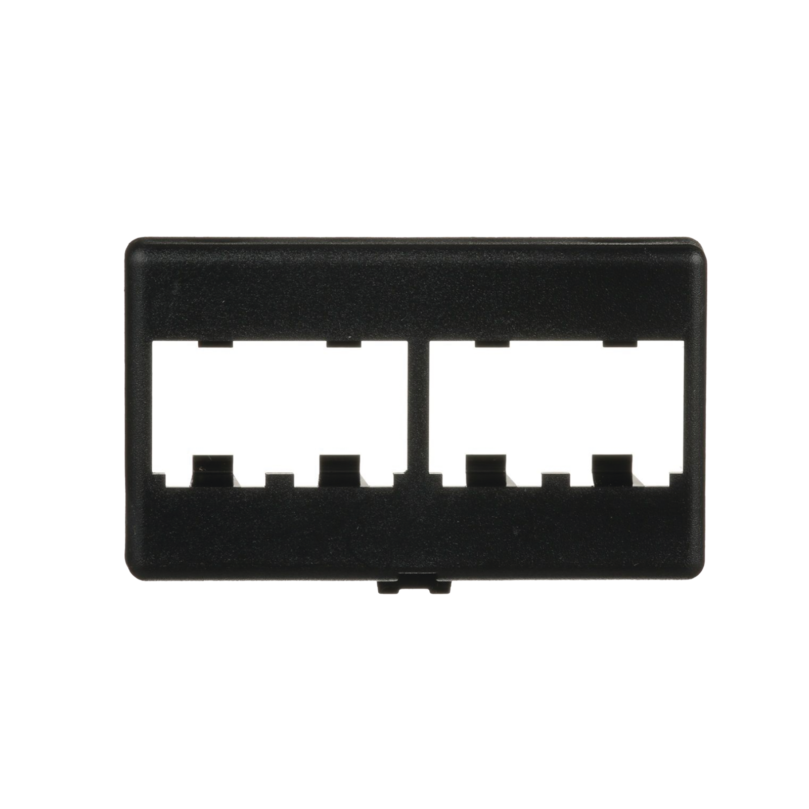 Placa de Mobiliario Modular Estándar, Salidas Para 4 Puertos Mini-Com, Color Negro