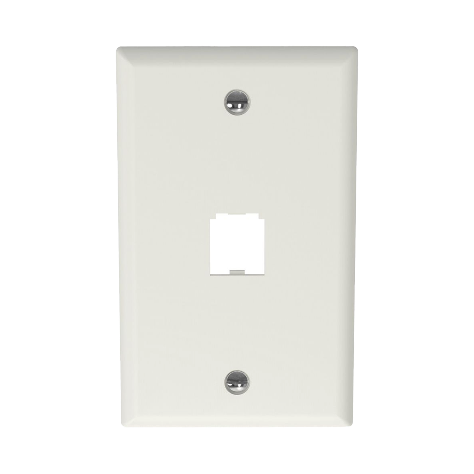 Placa de Pared Vertical Clásica, Salida Para 1 Puerto Mini-Com, Color Blanco Mate