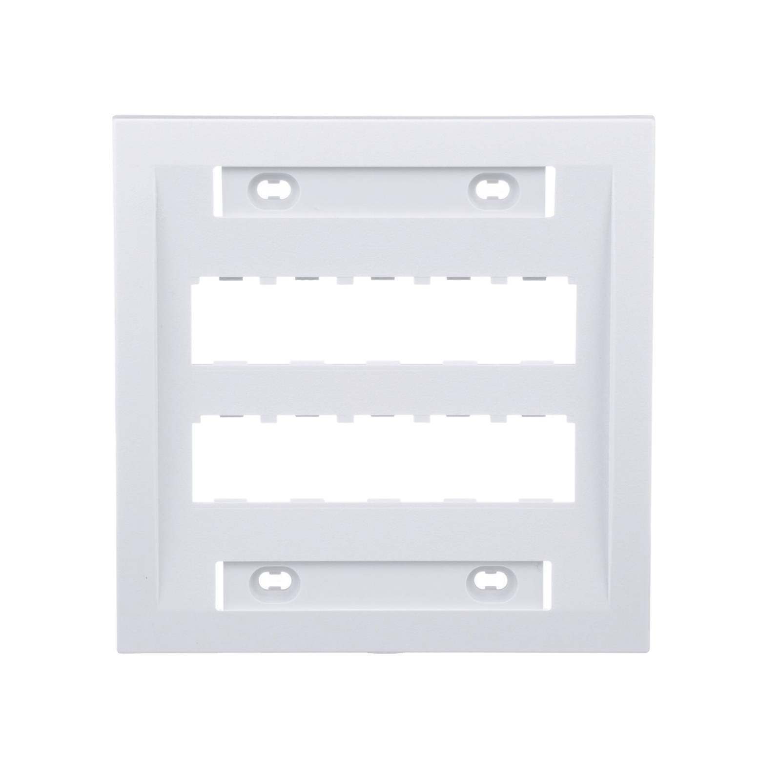 Placa de Pared Vertical Ejecutiva, Salida Para 10 Puertos Mini-Com, Con Espacios Para Etiquetas, Color Blanco