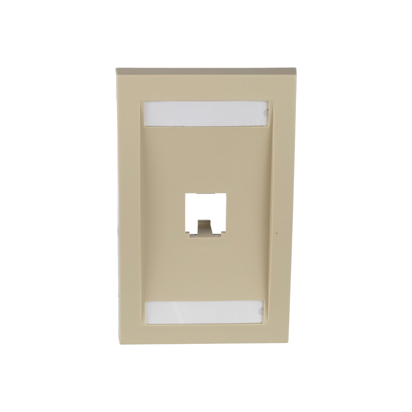 Placa de Pared Vertical Ejecutiva, Salida Para 1 Puerto Mini-Com, Con Espacios Para Etiquetas, Color Marfil