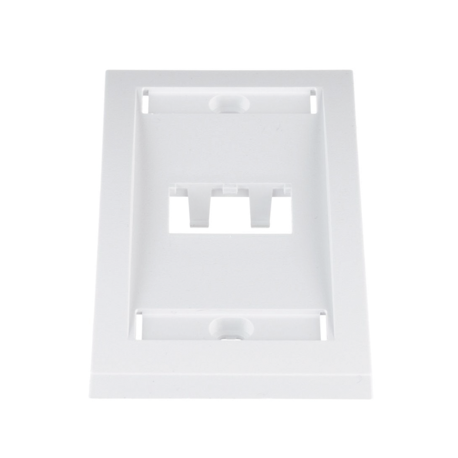 Placa de Pared Vertical Ejecutiva, Salida Para 2 Puertos Mini-Com, Con Espacios Para Etiquetas, Color Blanco