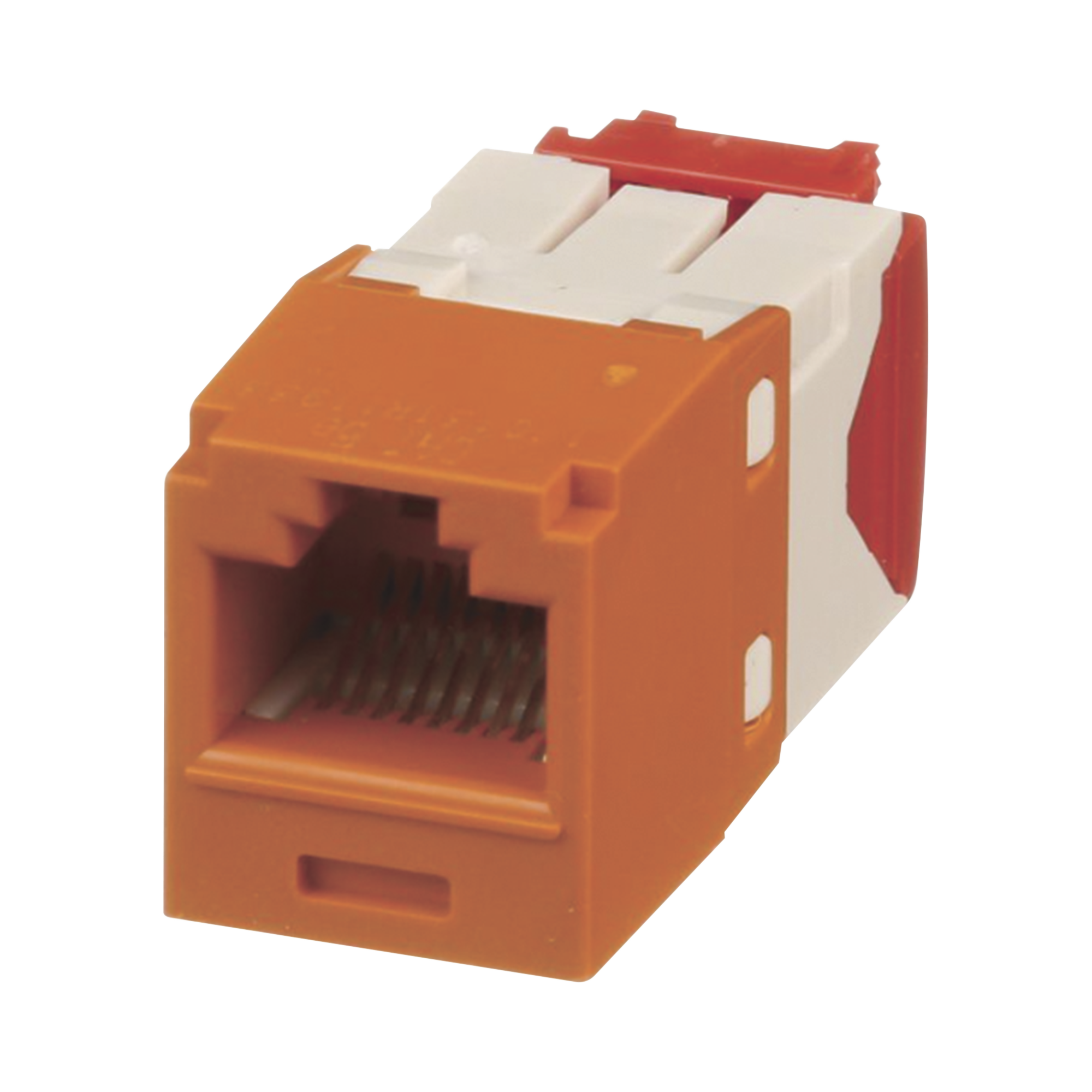 Conector Jack RJ45 Estilo TG, Mini-Com, Categoría 5e, de 8 Posiciones y 8 Cables, Color Naranja