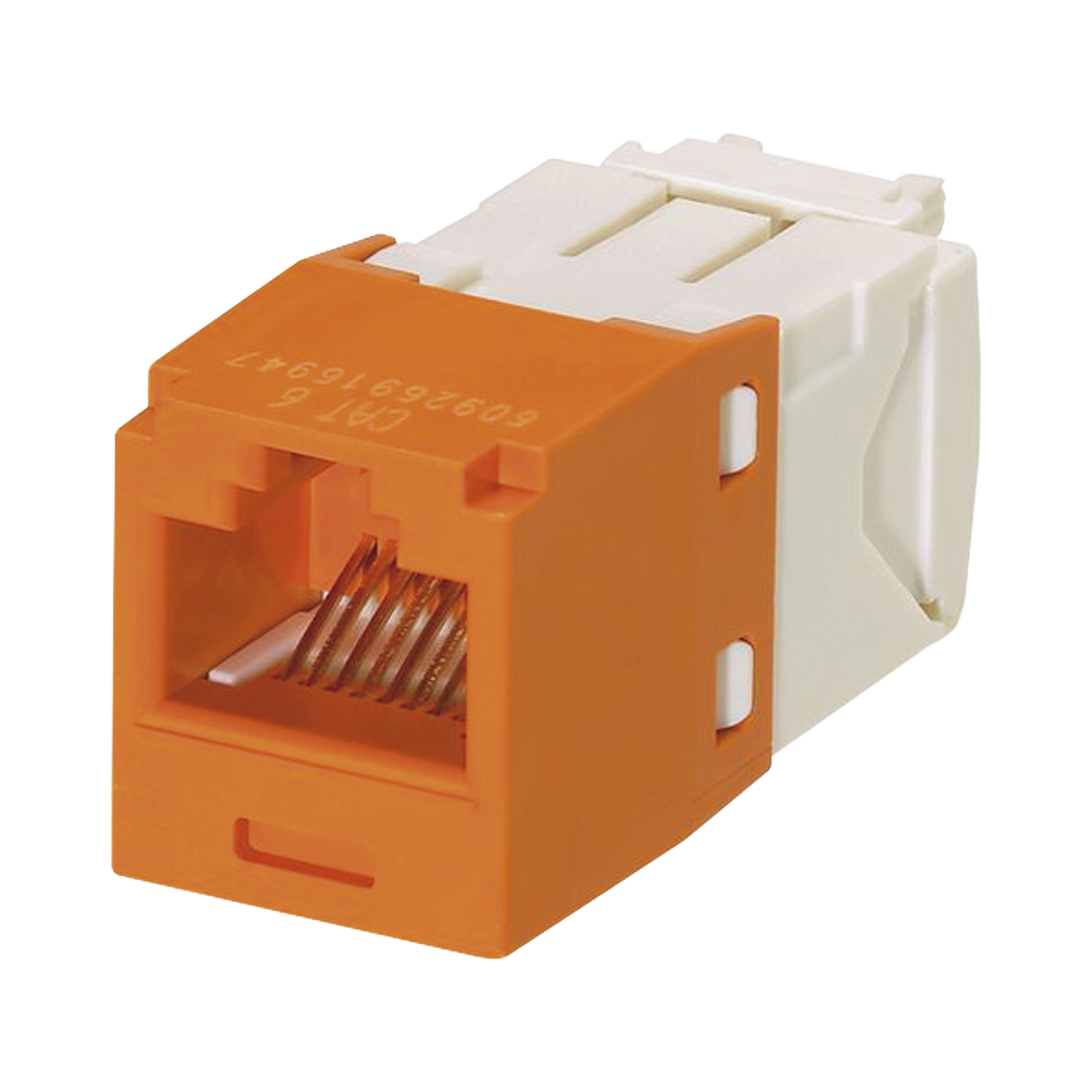 Conector Jack RJ45 Estilo TG, Mini-Com, Categoría 6, de 8 Posiciones y 8 Cables, Color Naranja