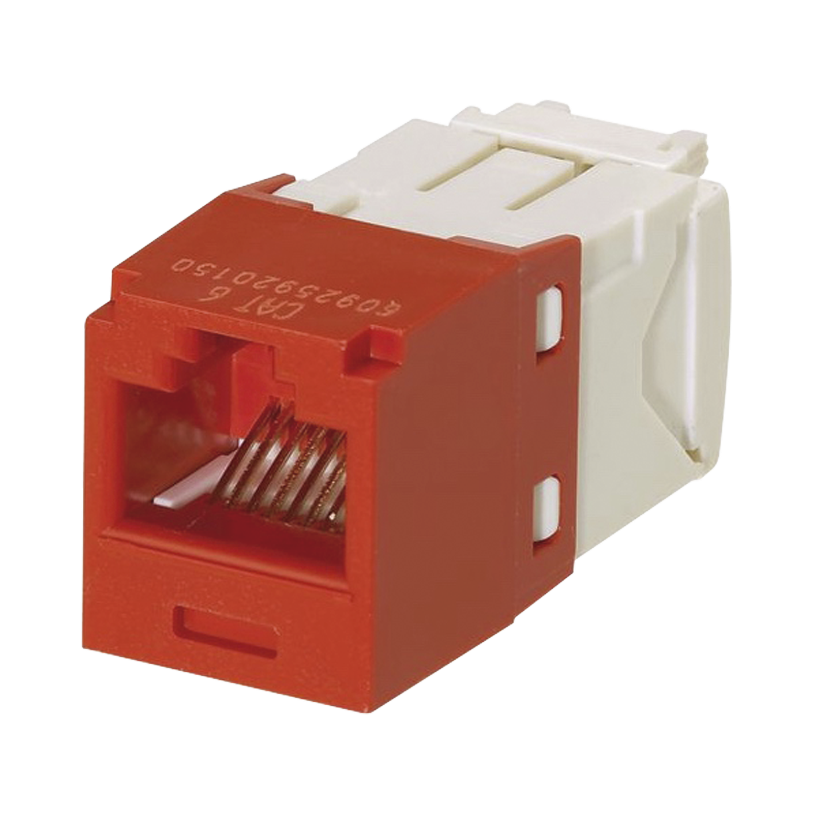 Conector Jack RJ45 Estilo TG, Mini-Com, Categoría 6, de 8 Posiciones y 8 Cables, Color Rojo