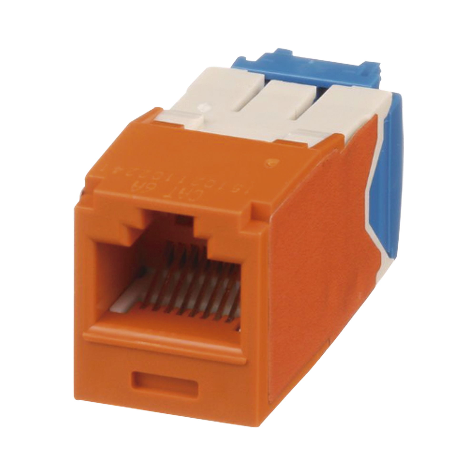 Conector Jack RJ45 Estilo TG, Mini-Com, Categoría 6A, de 8 Posiciones y 8 Cables, Color Naranja