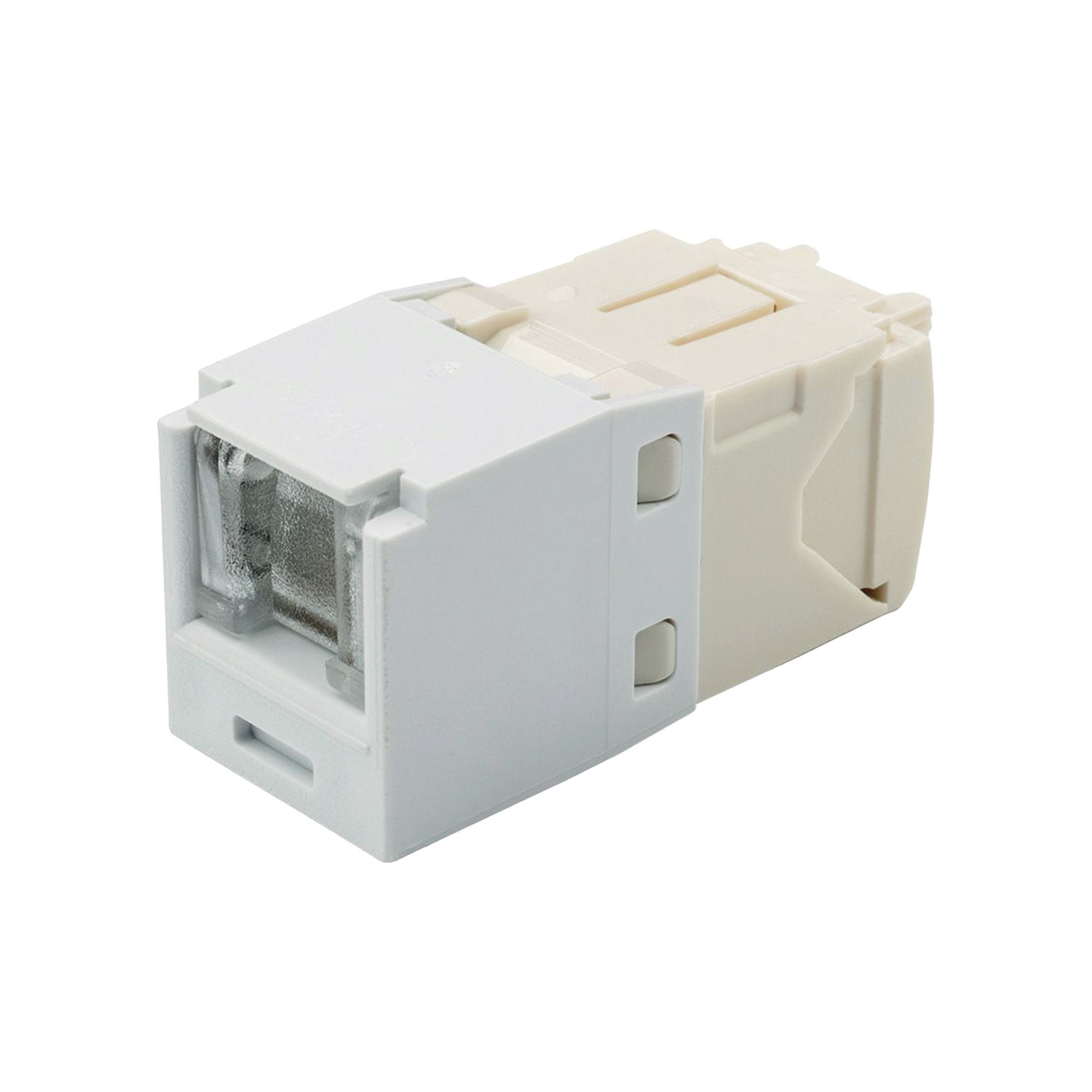 Conector Jack RJ45 Estilo TG con Ventana, Mini-Com, Categoría 6, de 8 Posiciones y 8 Cables, Color Blanco