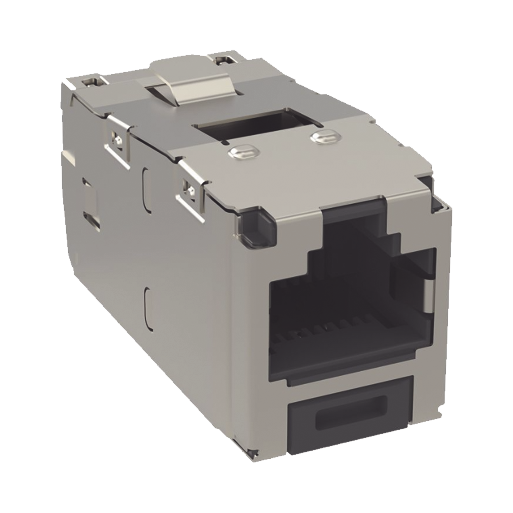 Conector Jack RJ45 Blindado, Estilo TG, Mini-Com, Categoría 6, de 8 Posiciones y 8 Cables, Color Negro