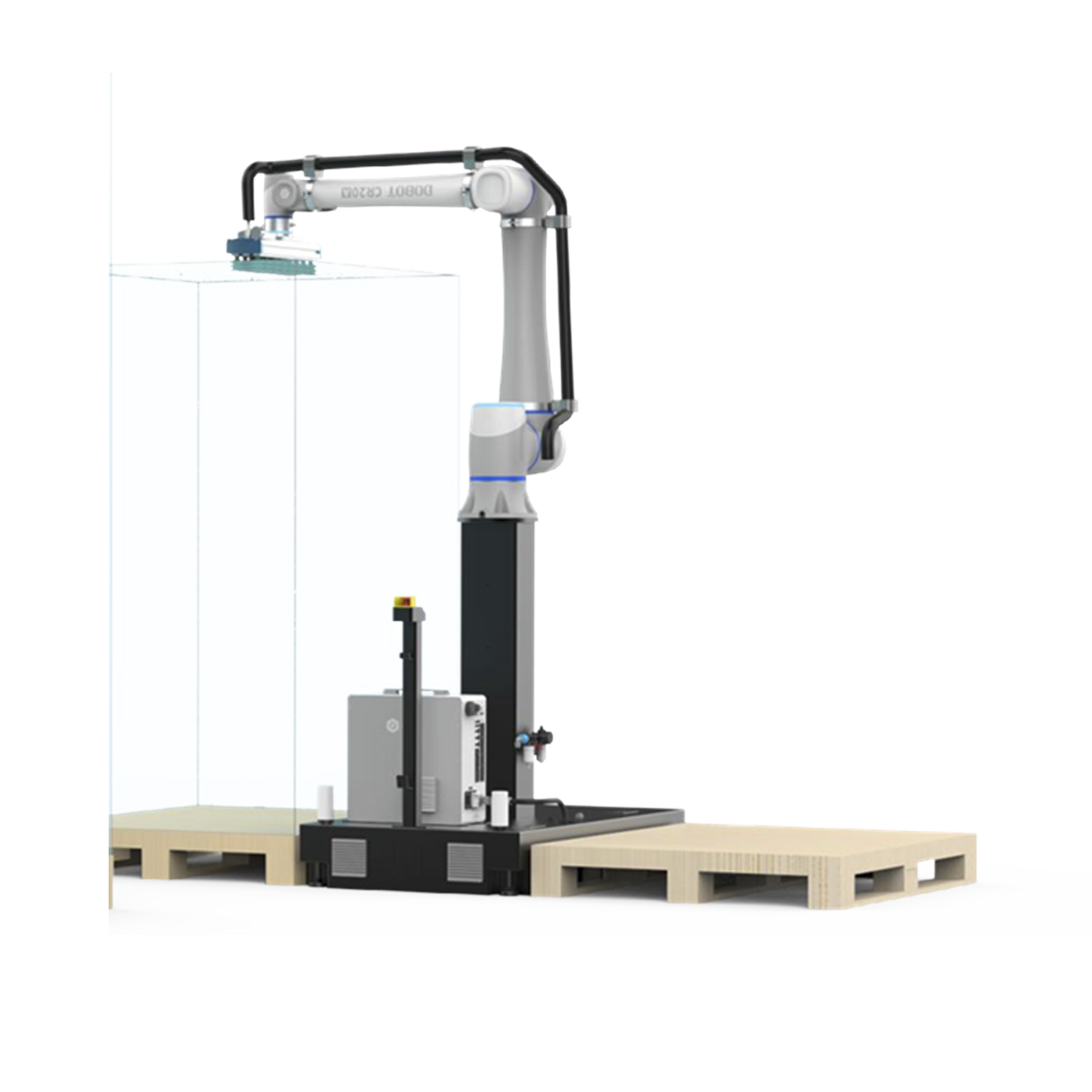 Solución de Paletizado Dobot / Carga Máxima 20 kg / Cadencia 9-13 Piezas/min / Visualización 3D en Tiempo Real / Configuración en 30 Min / IP54