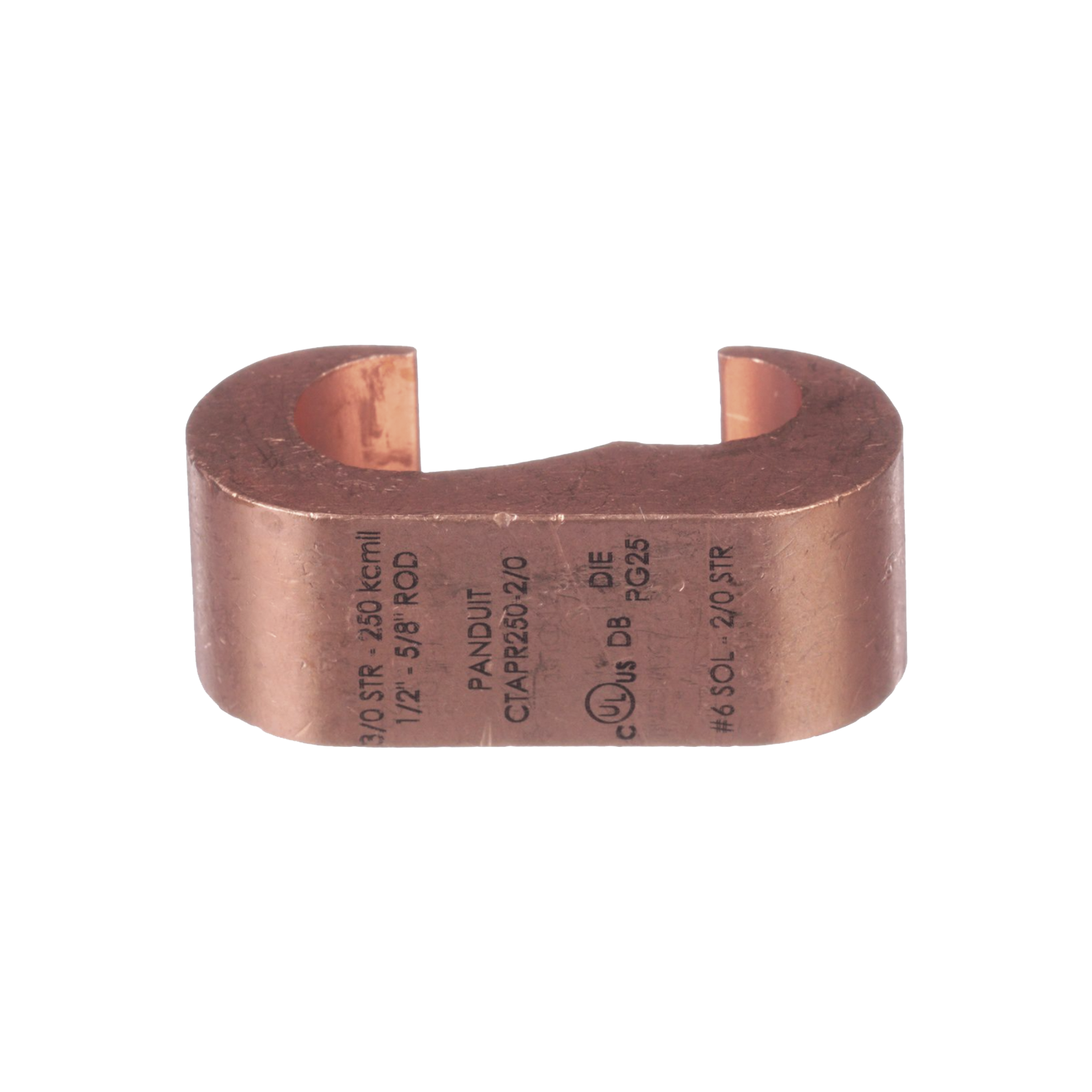 Conector de compresión a tierra de cobre Panduit CTAPR2/0-2-L, 1Pz