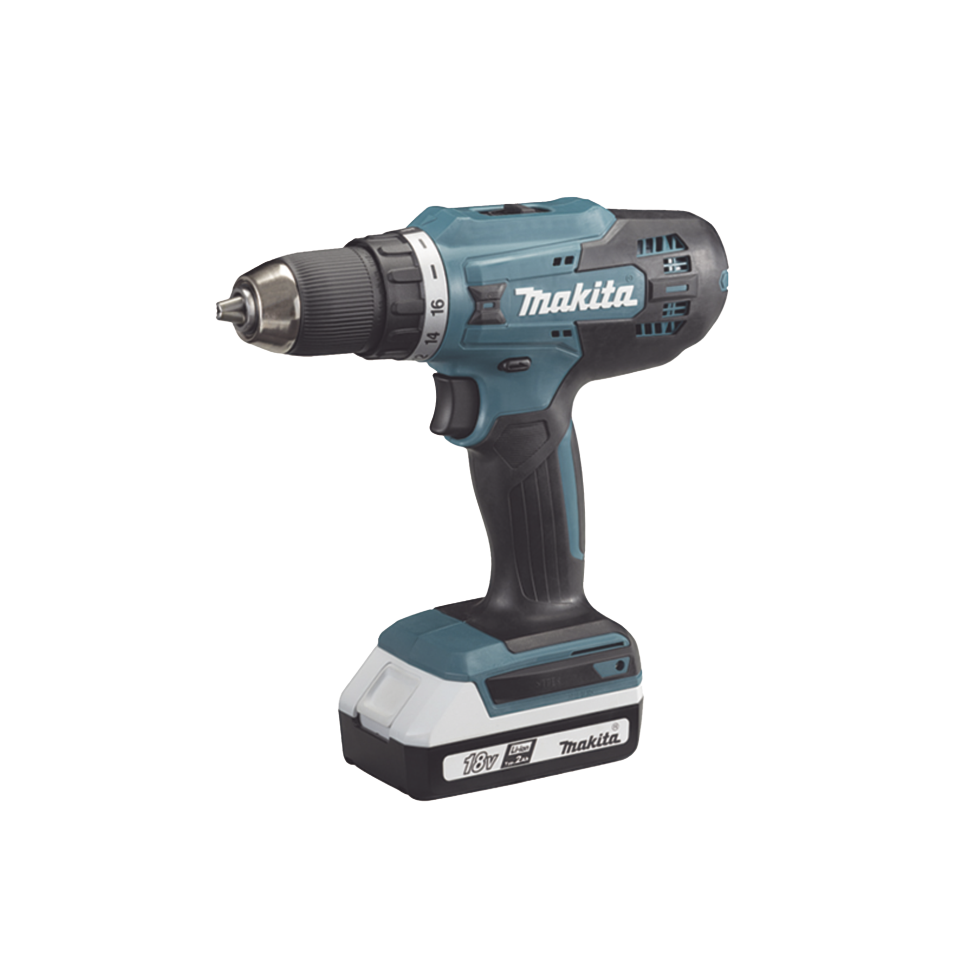Taladro Inalámbrico SIN CARBONES, Broquero de 1/2", 1,700 RPM, 18VâŽ“, Torque: 40 N.m C/2 Bat. (1.5Ah) y Cargador.