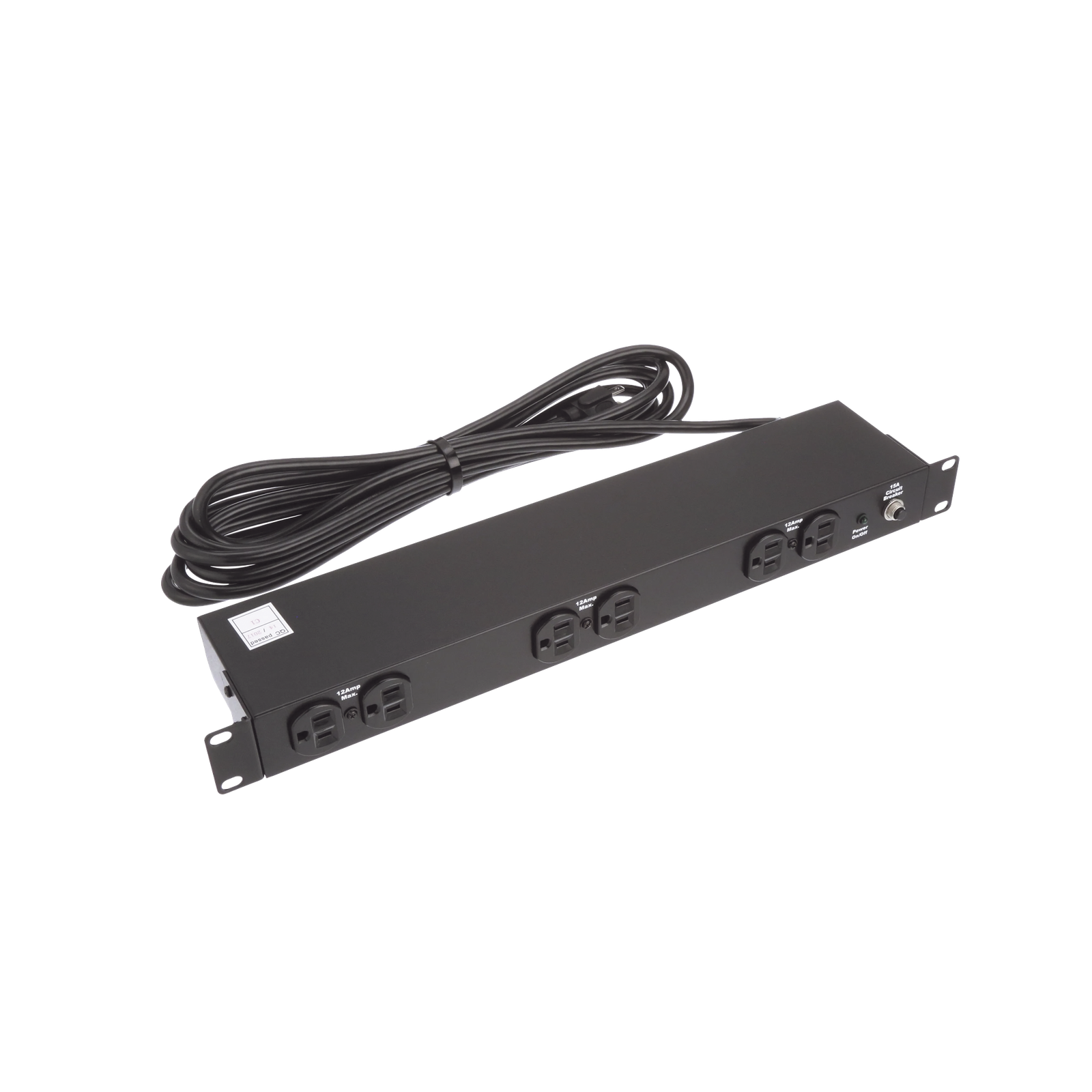 PDU Básico de Montaje en Rack, Con 6 Salidas Frontales NEMA 5-15R, Enchufe de Entrada NEMA 5-15P, de 19in, 1UR, 15 Amp, 120 Vca