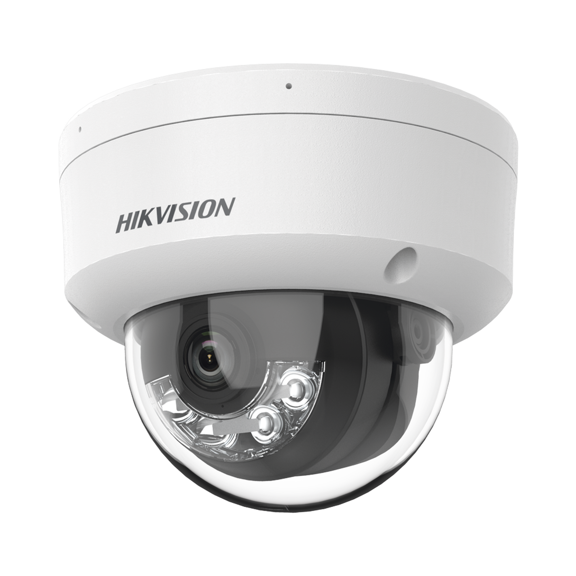 Domo IP 4 Megapixel / Lente 2.8 mm / Dual Light (30 mts IR + 30 mts Luz Blanca) / Micrófono Integrado / Antivandálico IK08 / Motion Detection 2.0 / Exterior IP67 / H.265 / PoE / ONVIF / Micro SD