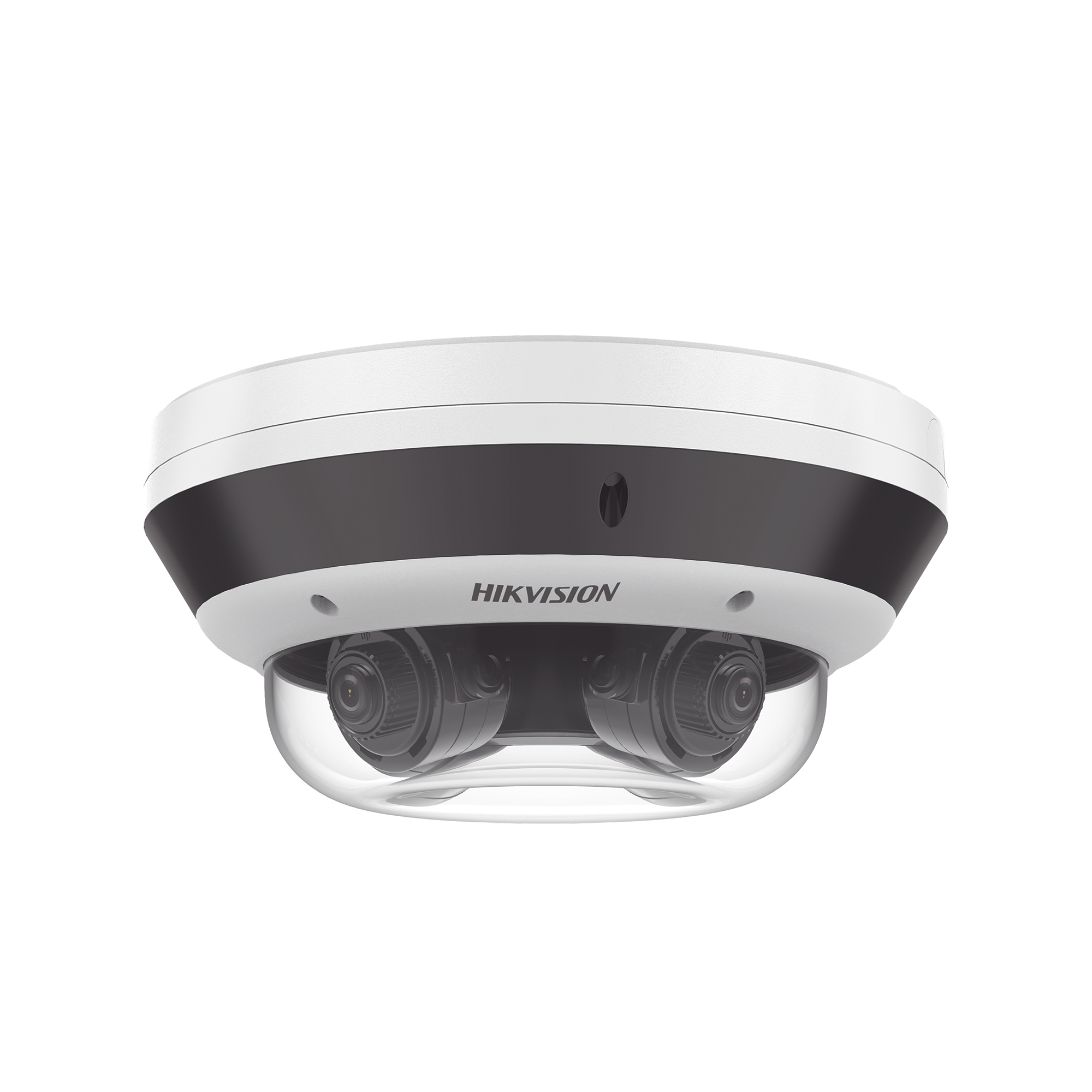 PanoVu Series / Vista Panorámica 360º / 4 Lentes Mot. 2.8 a 12 mm (4 Megapixel por Lente) / 16 Megapixel en Total / WDR 120 dB / DARKFIGHTER / Exterior IP67 / IK10 / PoE+ / 30 mts IR / Micro SD