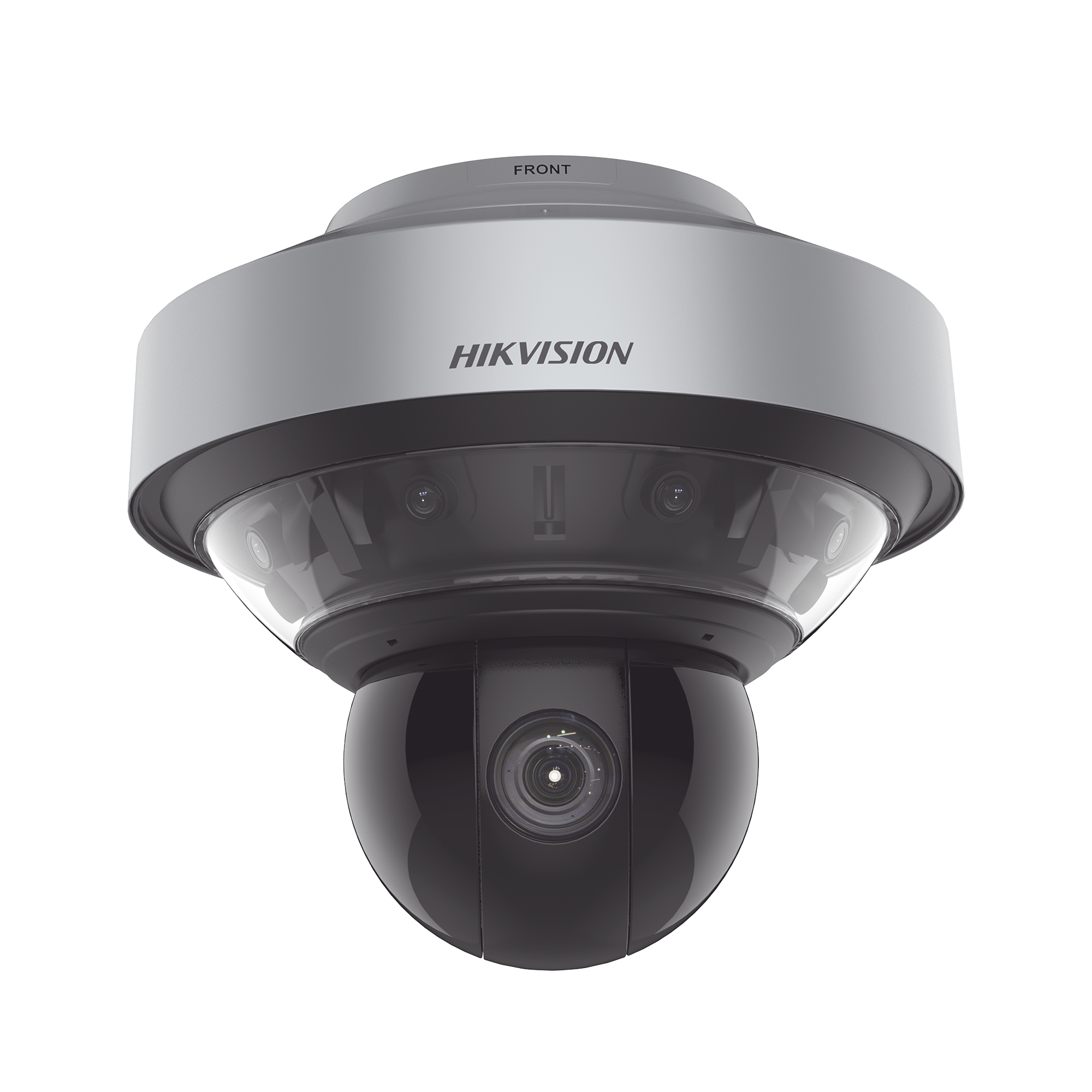 Domo PanoVu series / Vista Panorámica 180° / 4 Lentes de 4 Megapixel + PTZ 4 Megapixel de 40X Zoom / Posicionamiento 3D / IP67 / IK10 / WDR 120 dB / EIS / Autoseguimiento / 250 mts IR / 36 VCD