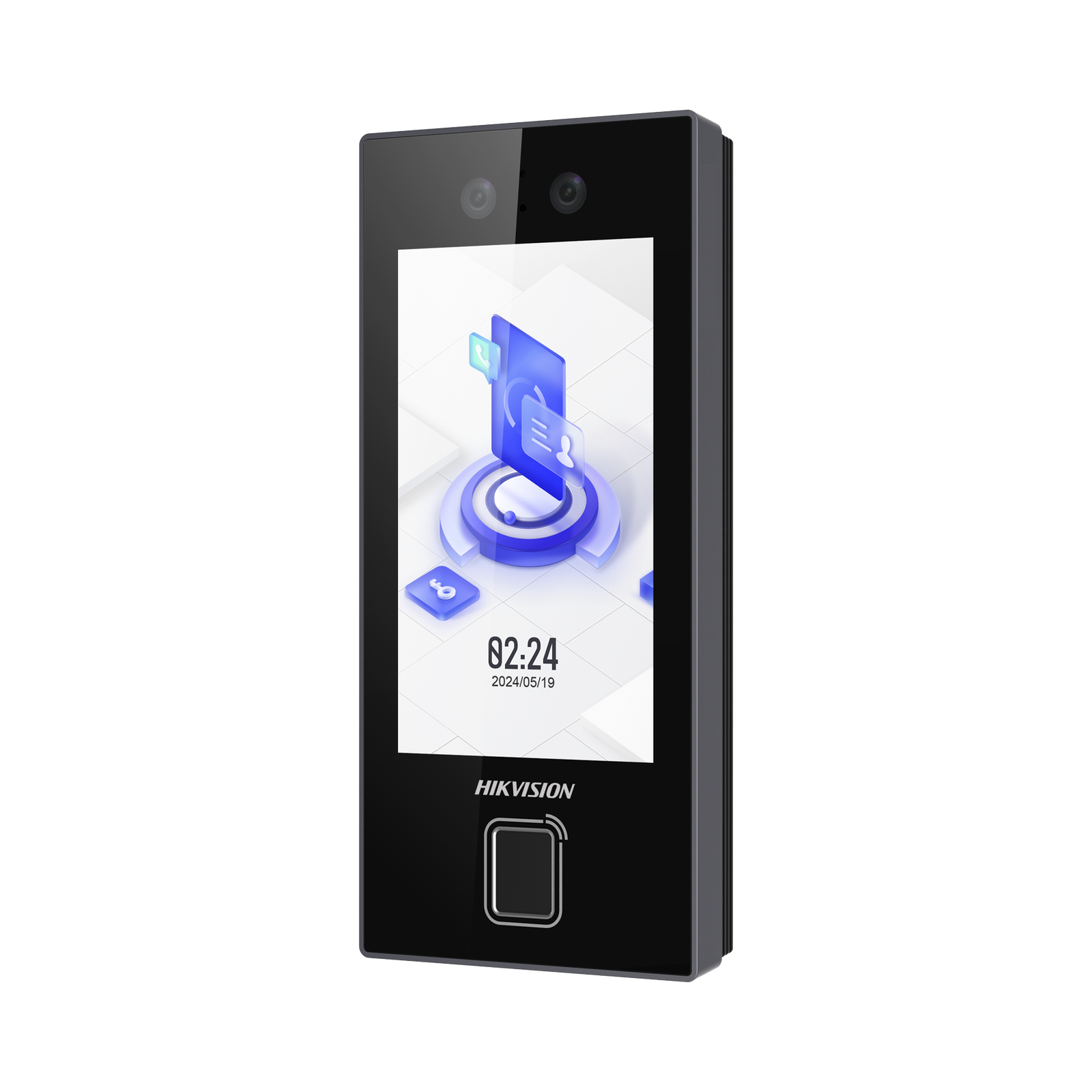Terminal Facial Min Moe con LECTOR DE HUELLAS y Tarjetas MIFARE / 3000 Rostros / 3000 Huellas / Pantalla 4.5" / Administrable en la Nube con Hik-Connect Teams / Exterior IP65 / PoE / WiFi / HIK-IA / SIP Estandar