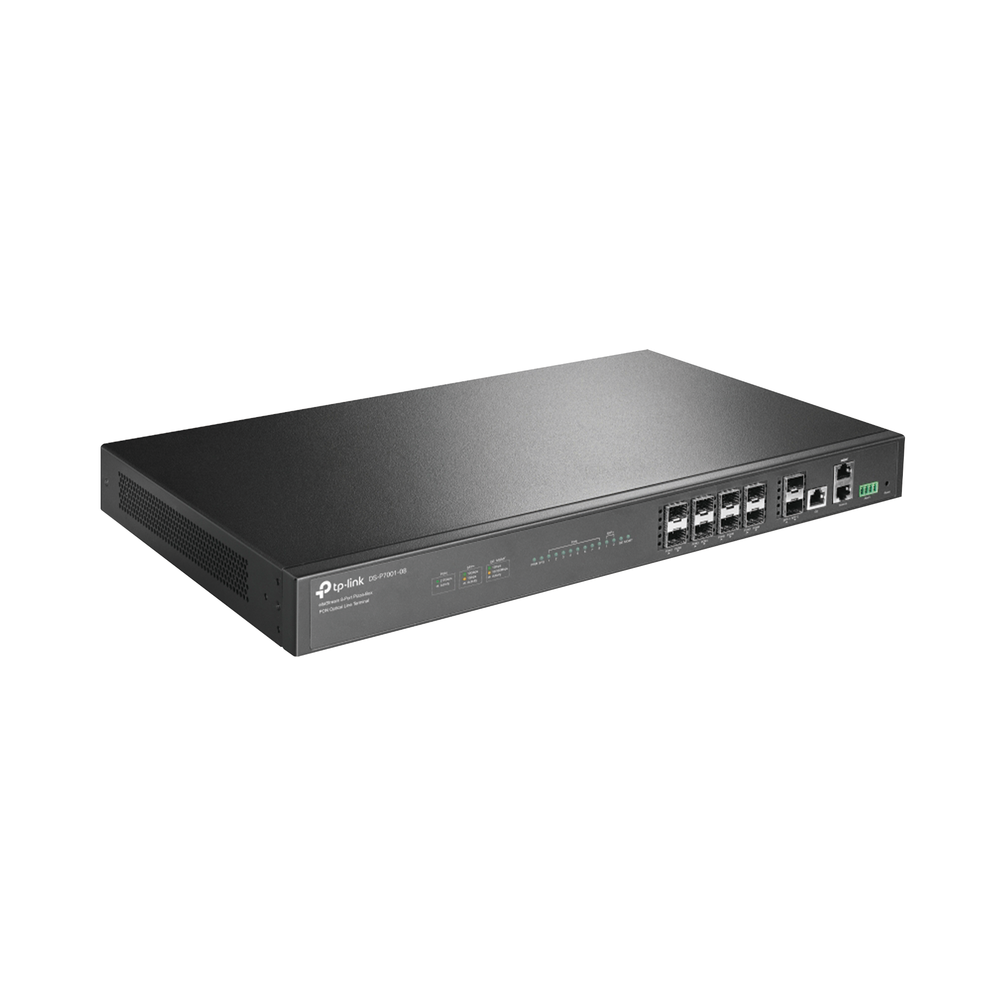 Deltra Stream - OLT de 8 Puertos GPON / Conexión Hasta 1,024 ONUs / 1 Puerto Gigabit RJ45 Uplink / 2 Puertos SFP+ 10GbE Uplink / Fuentes Redundantes AC-AC (incluidas) / Administración desde la Nube Sin Costo (DPMS)