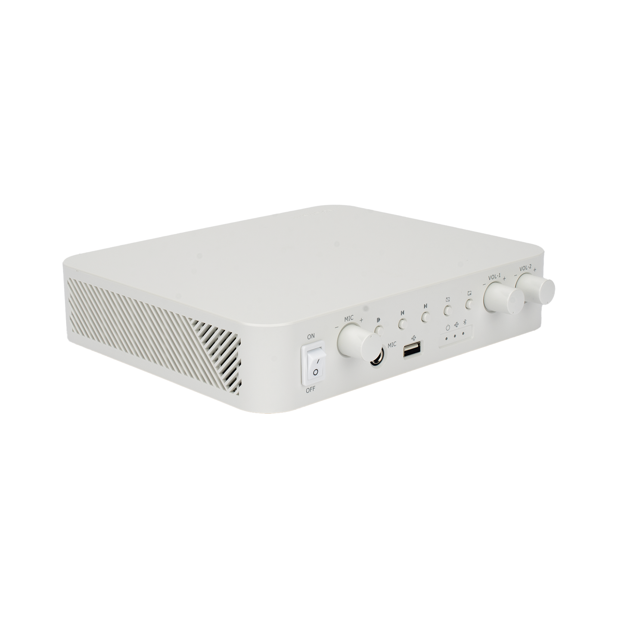 Amplificador | Bluetooth | 2 Canales con Control de volumen Independiente | 30 W por Canal | Salida 4-8 &Omega; x 2 | 100V COM x 2 | Una Zona | Música Ambiental