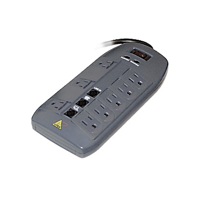 Multicontacto 8 Salidas / 120 VCA 15 A / 2160 Joules / Telco RJ11 / 6 Transformadores Simultáneos