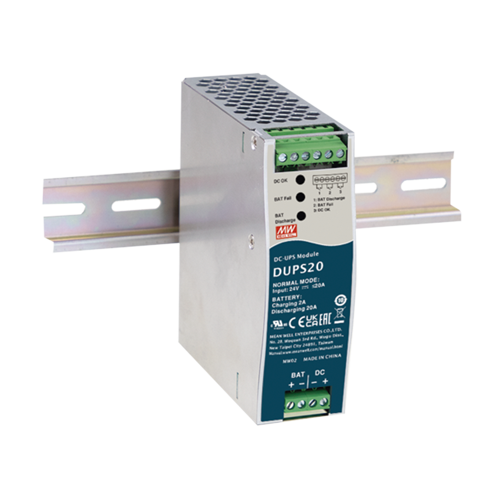 UPS PARA CD / 24VCD 20A / RIEL DIN / PARA BATERÍAS DE 4 A 135 AH