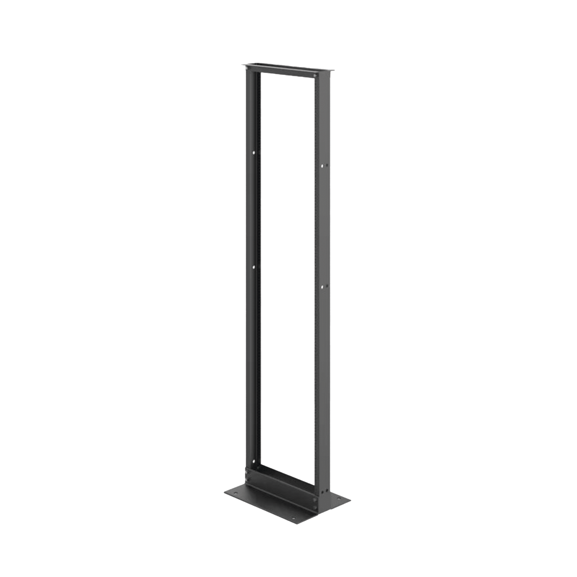 Rack de Dos Postes Estándar de 19 in, Rieles Numerados y Roscados #12-24, Fabricado en Aluminio, 45 Unidades de Rack, Color Negro
