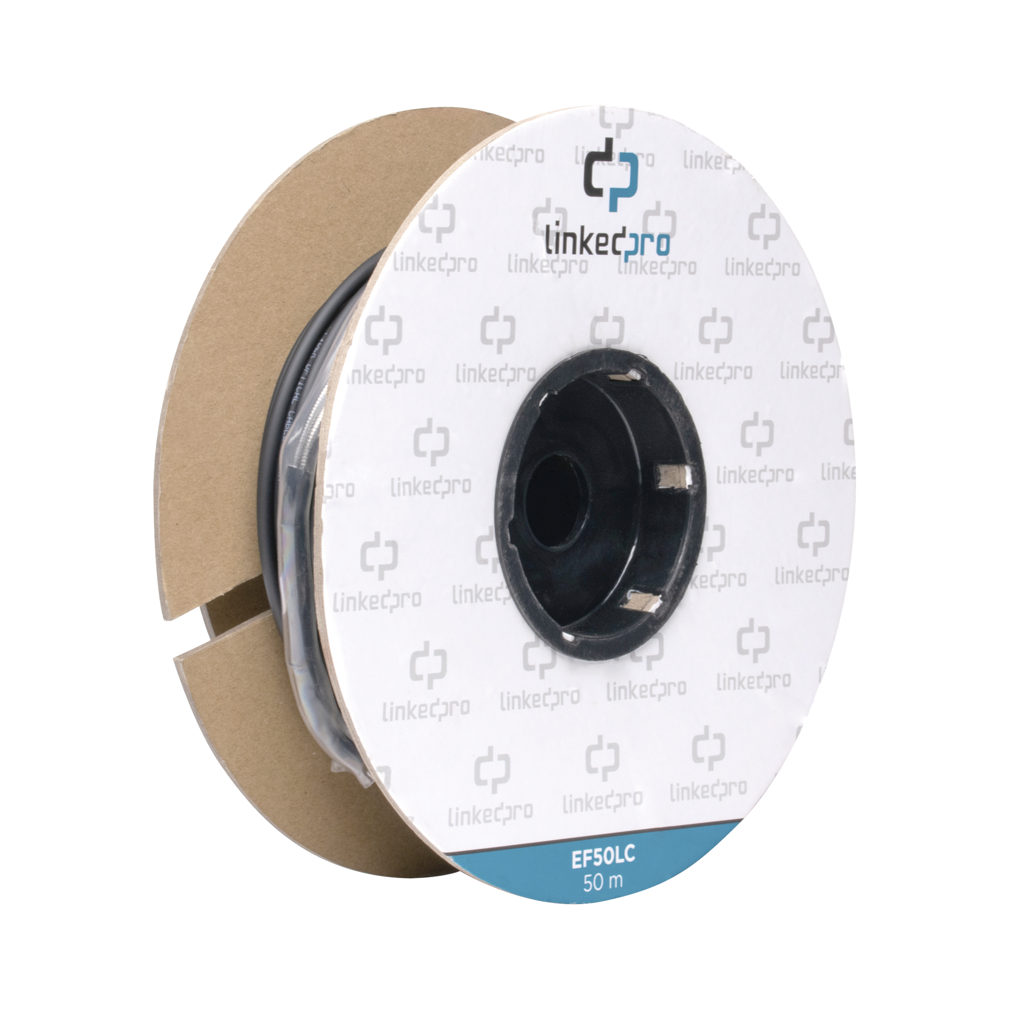 Carrete de Fibra Óptica Monomodo con Conectores LC-LC Duplex, Reforzada con Kevlar, de 50 Metros (164.04 Pies), Para Instalaciones Subterráneas por Tubería