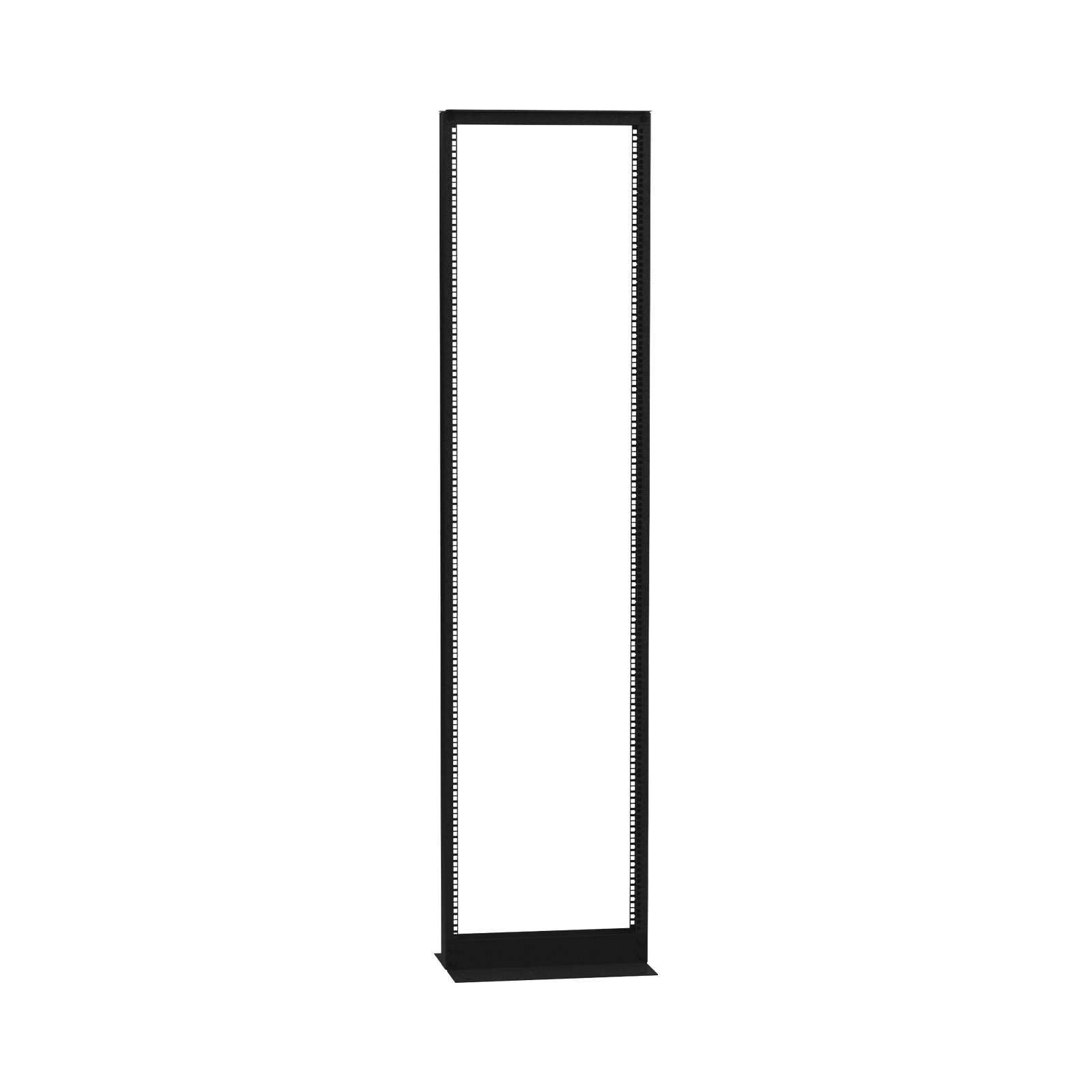 Rack de 2 Postes (Doble Perforación), Estándar 19", 45 Unidades, Fabricado en Acero, Base "L" para Anclar a Piso.