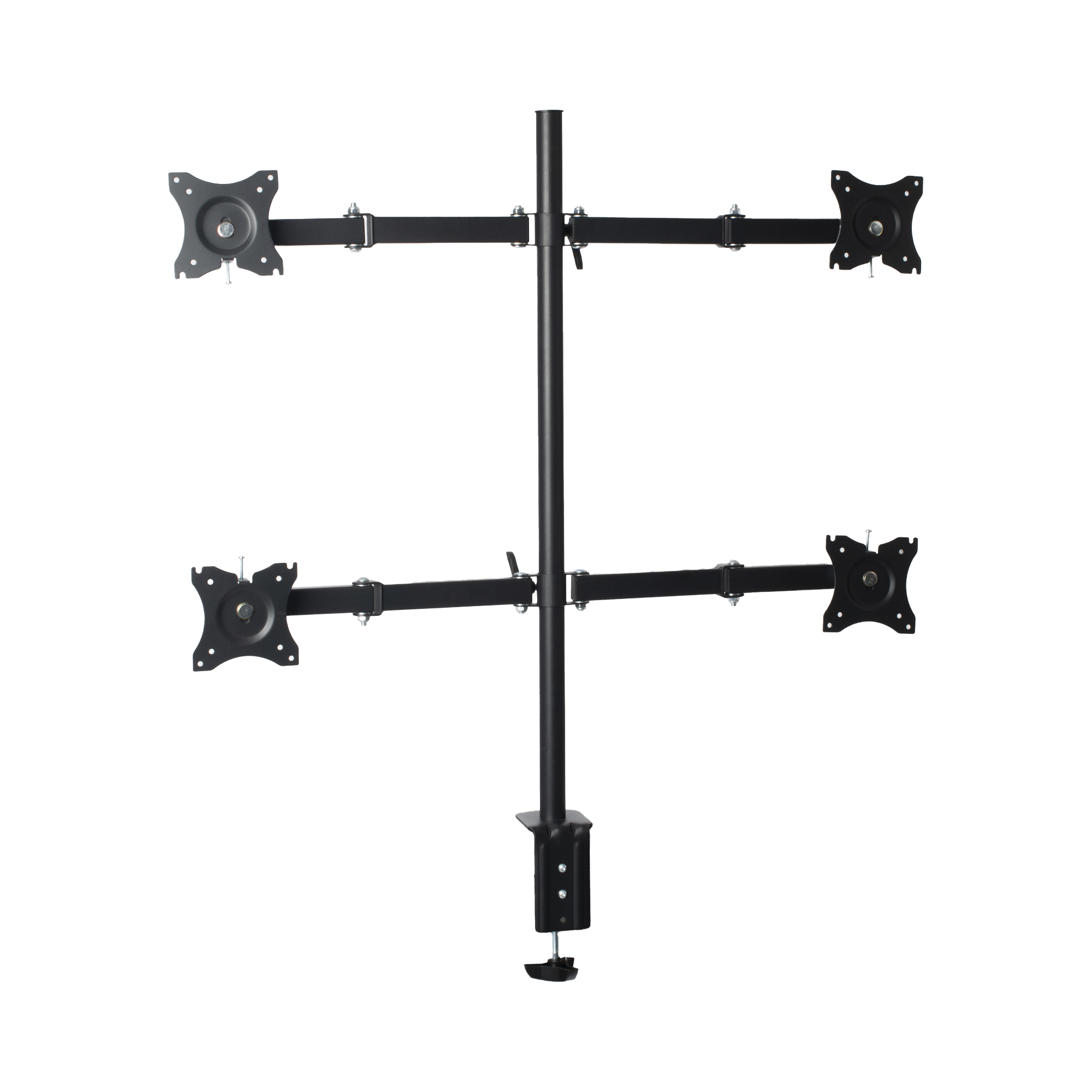 Montaje de Escritorio articulado para 4 monitores de 13 a 27" /  Soporta hasta 15 kg / Vesa 75 x 75 / 100 x 100 / Acero