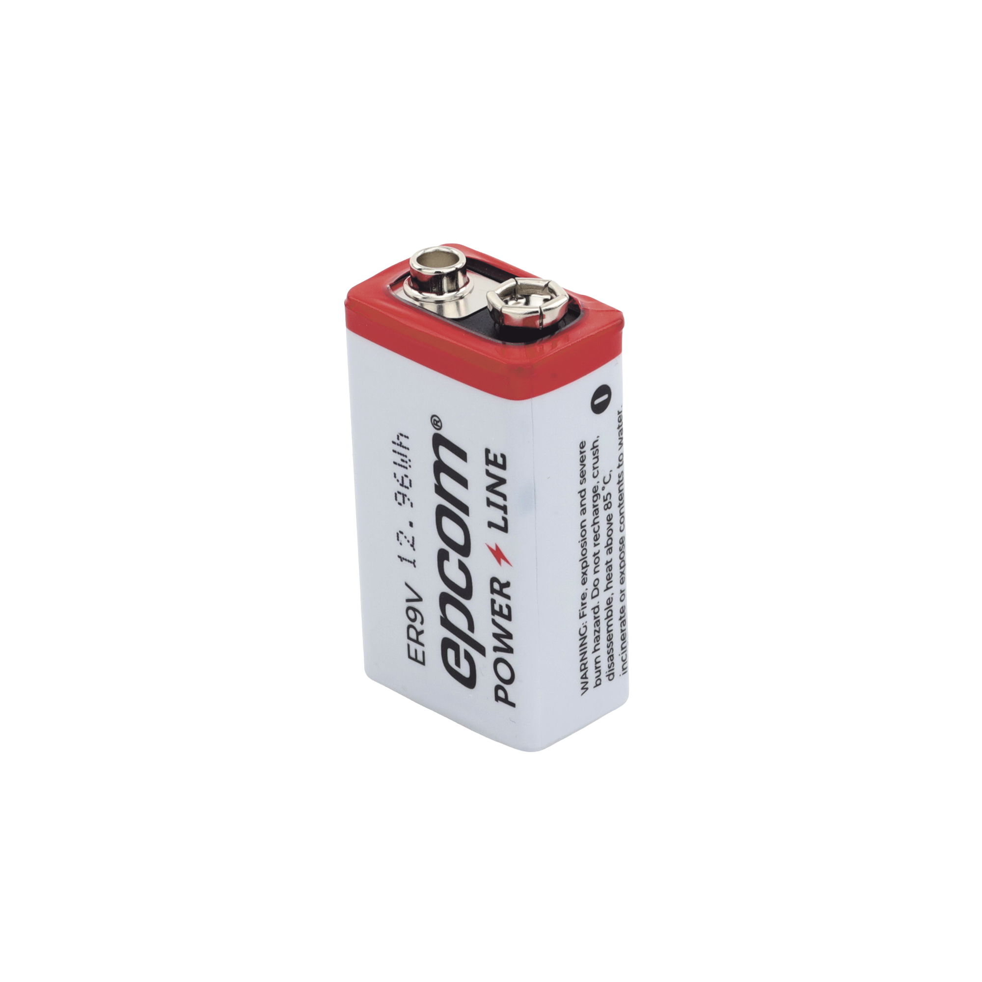 Batería de Litio 9V / 1200 mAh / Cloruro de Tionilo / No Recargable / Operación -60°C a +85°C / Acero Inoxidable