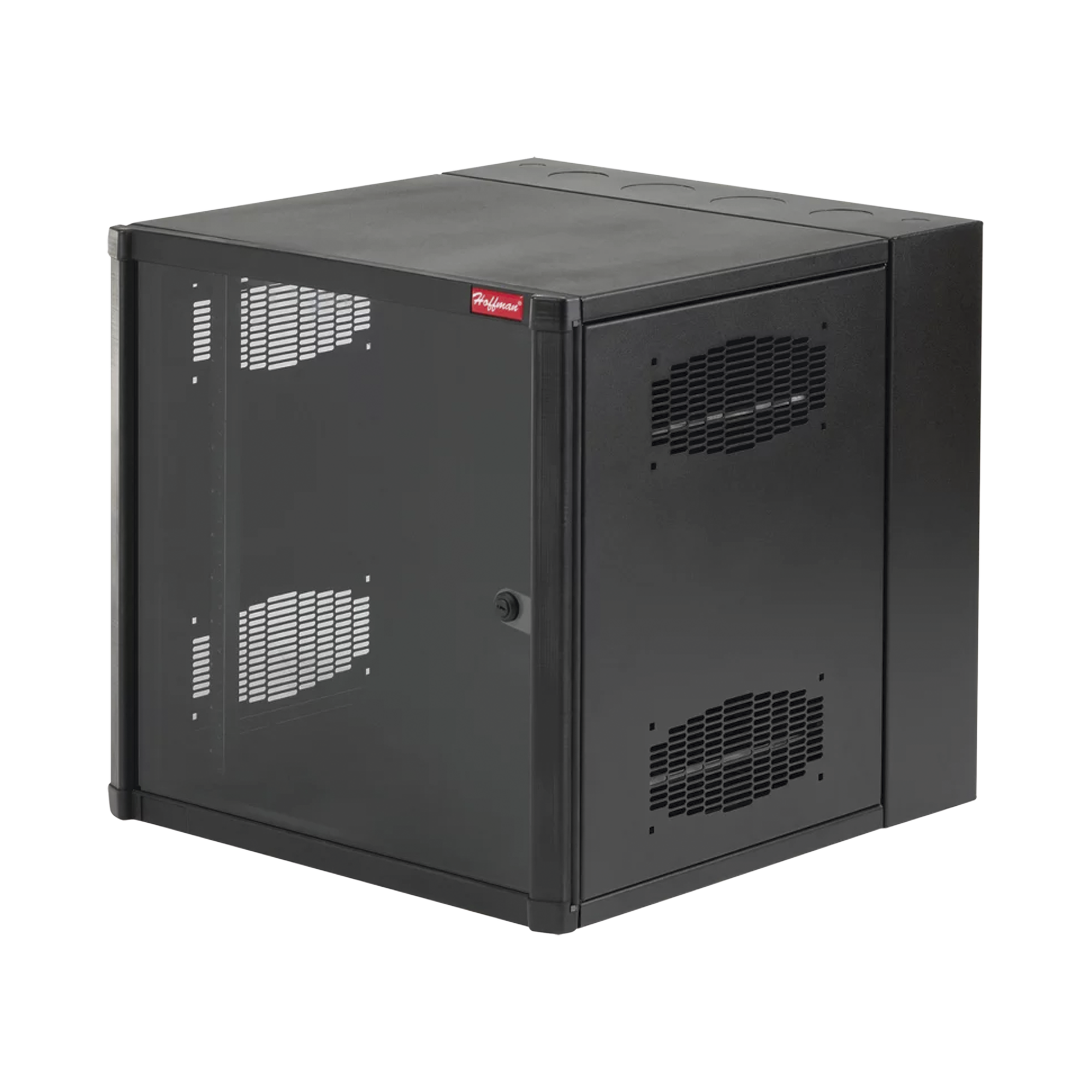 Gabinete AccessPlus de 19 UR Montaje en Pared de 19in, Rieles Numerados y Roscados #10-32, Puerta con Ventana de Seguridad, 600 mm de Ancho, 637 mm de Profundidad, Color Negro