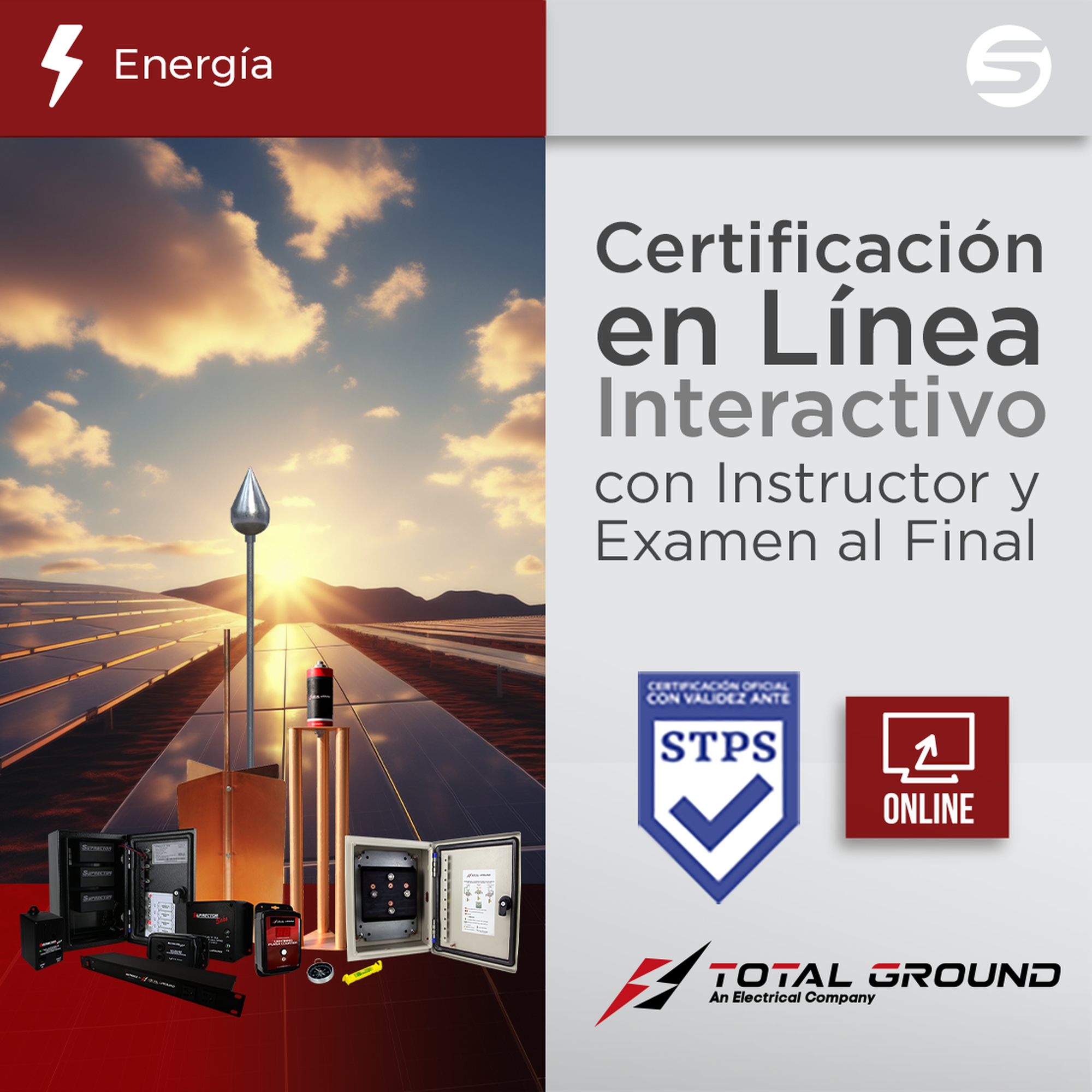 Certificación Virtual: Sistemas de Protección para Instalaciones Fotovoltaicas (Válida ante la STPS)