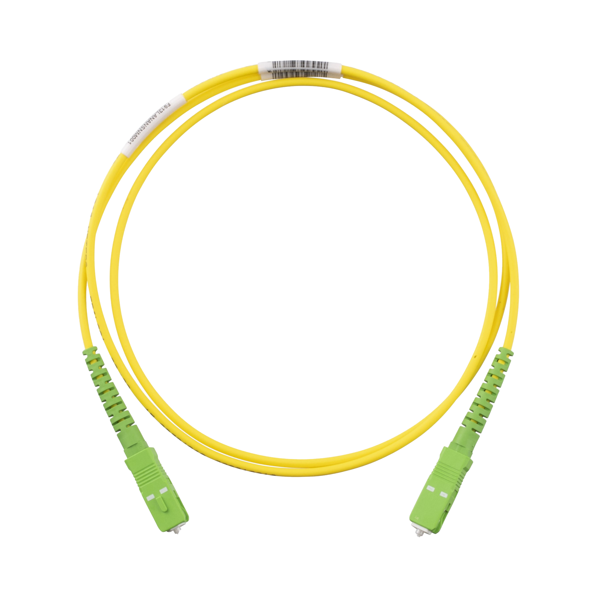 Jumper de Fibra Optica Monomodo 9/125 OS2, SC/APC-SC/APC Simplex, OFNR (Riser), Color Amarillo, 1 Metro (3.28 Pies)