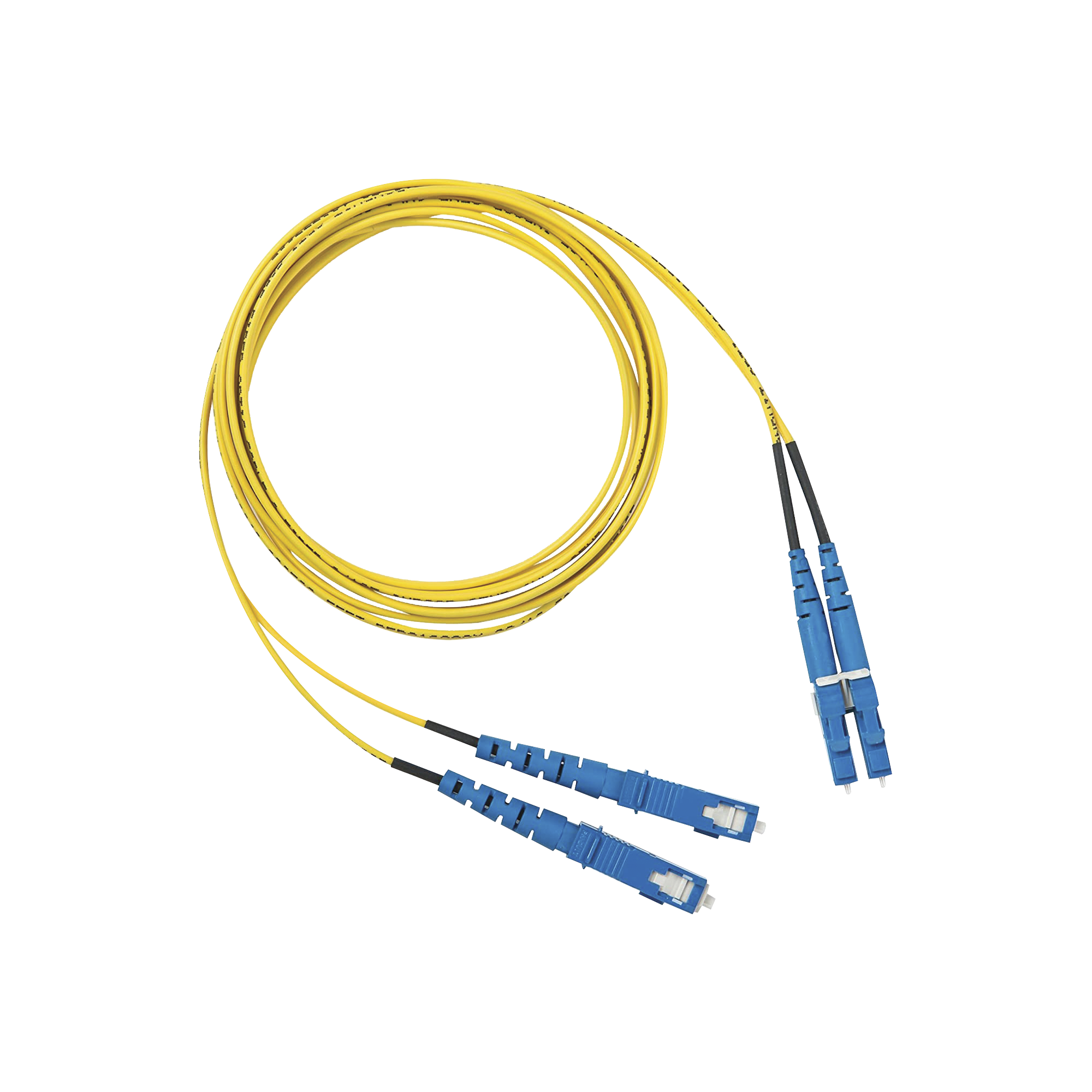 Jumper de Fibra Optica Monomodo 9/125 OS2, LC-SC Duplex, OFNR (Riser), Color Amarillo, 3 Metros (9.84 Pies)
