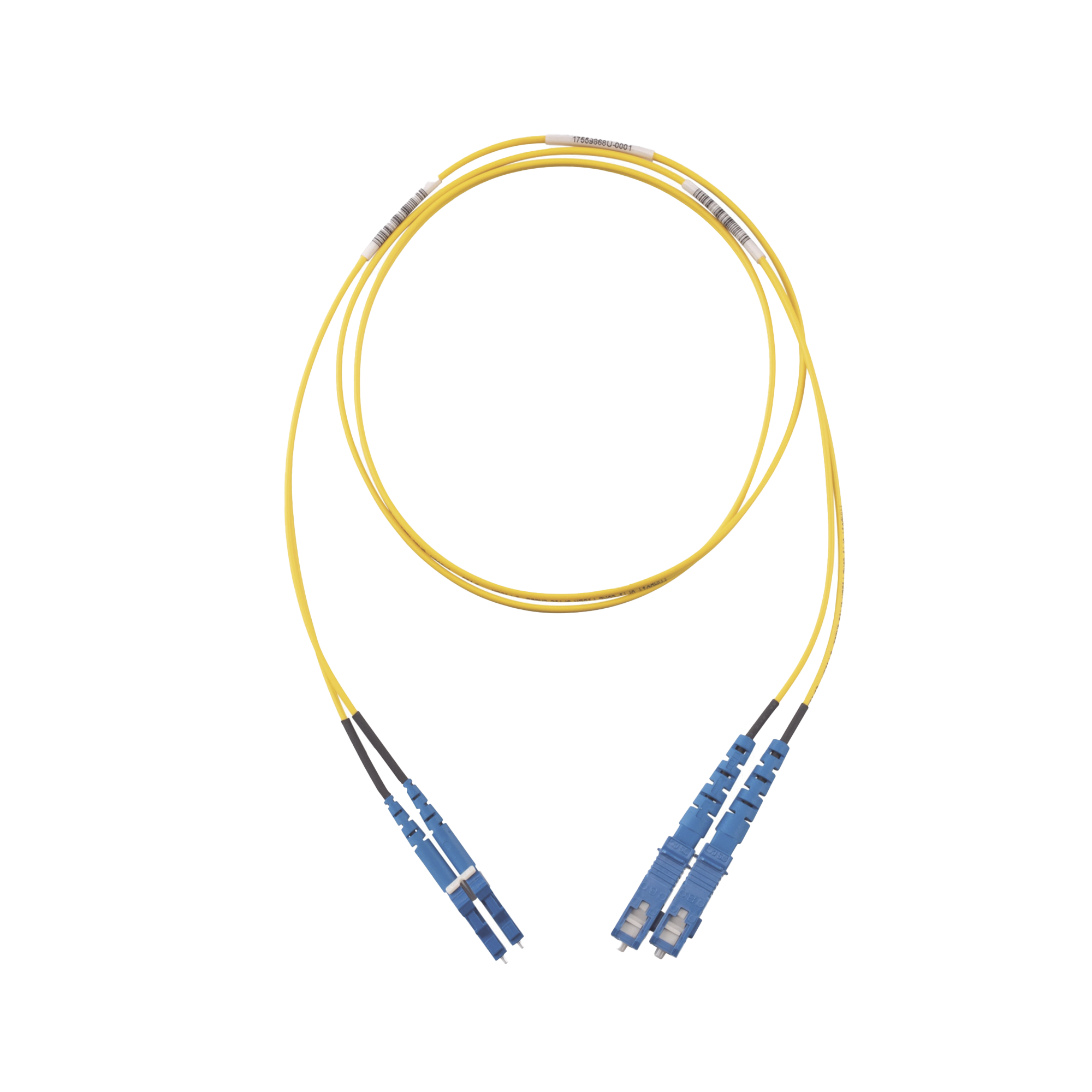 Jumper de Fibra Optica Monomodo 9/125 OS2, LC-SC Duplex, OFNR (Riser), Color Amarillo, 5 Metros (16.40 Pies)