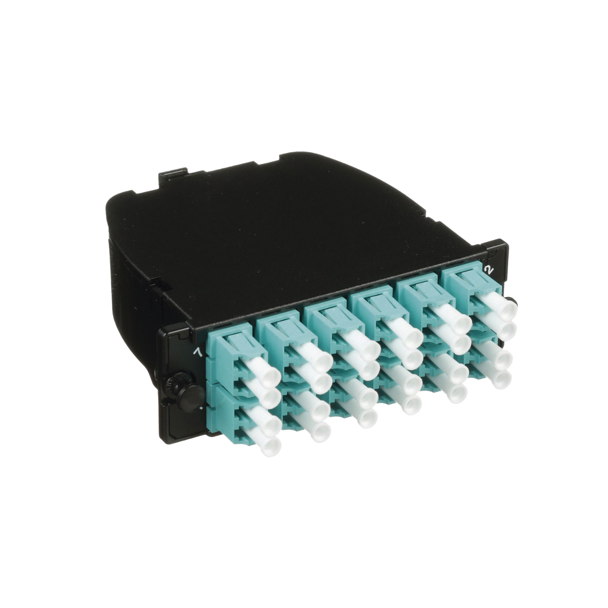 Casete OptiCom de Fibra Óptica Multimodo OM3, Con 2 Conectores MPO a 12 LC Duplex, Polaridad Método A, Pérdida de Inserción Estándar