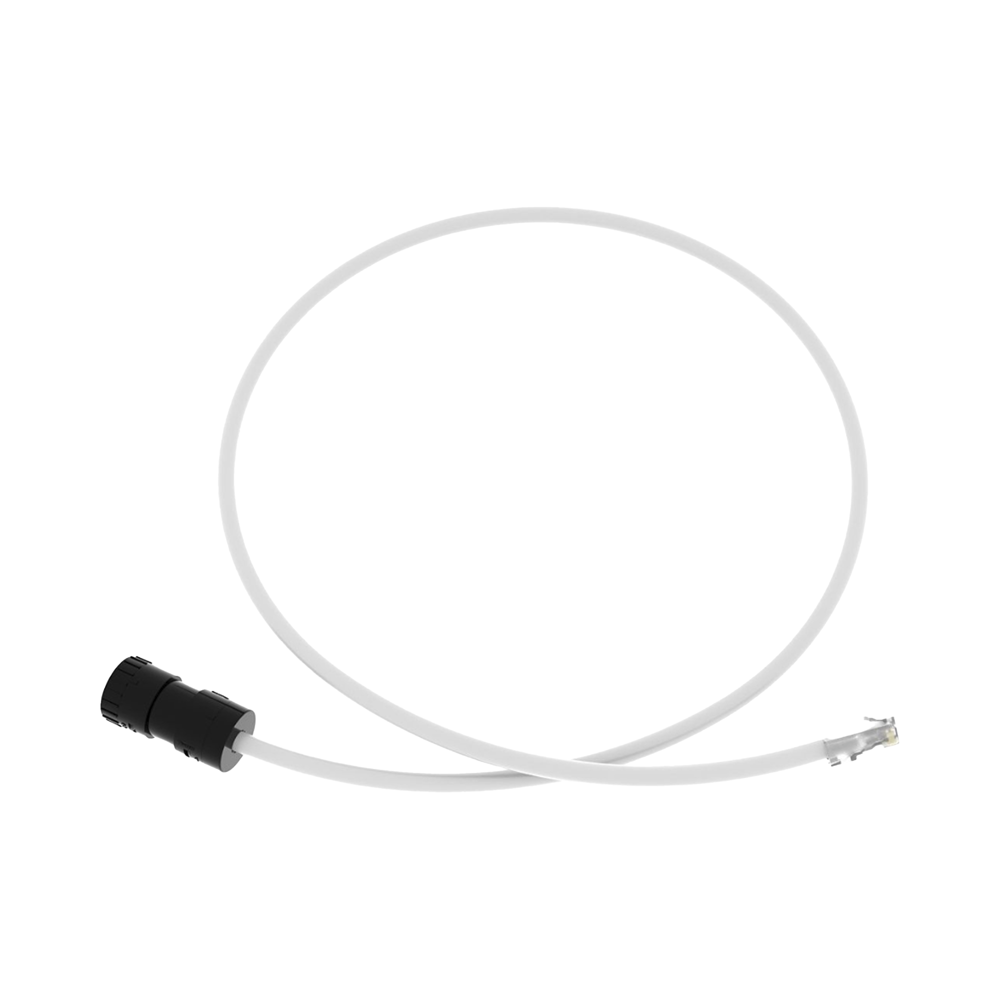 Cable de Conexión en Campo Jack a Plug RJ45, Categoría 6A, CMP (Plenum), 1 Metro (3.28 Pies), Color Blanco