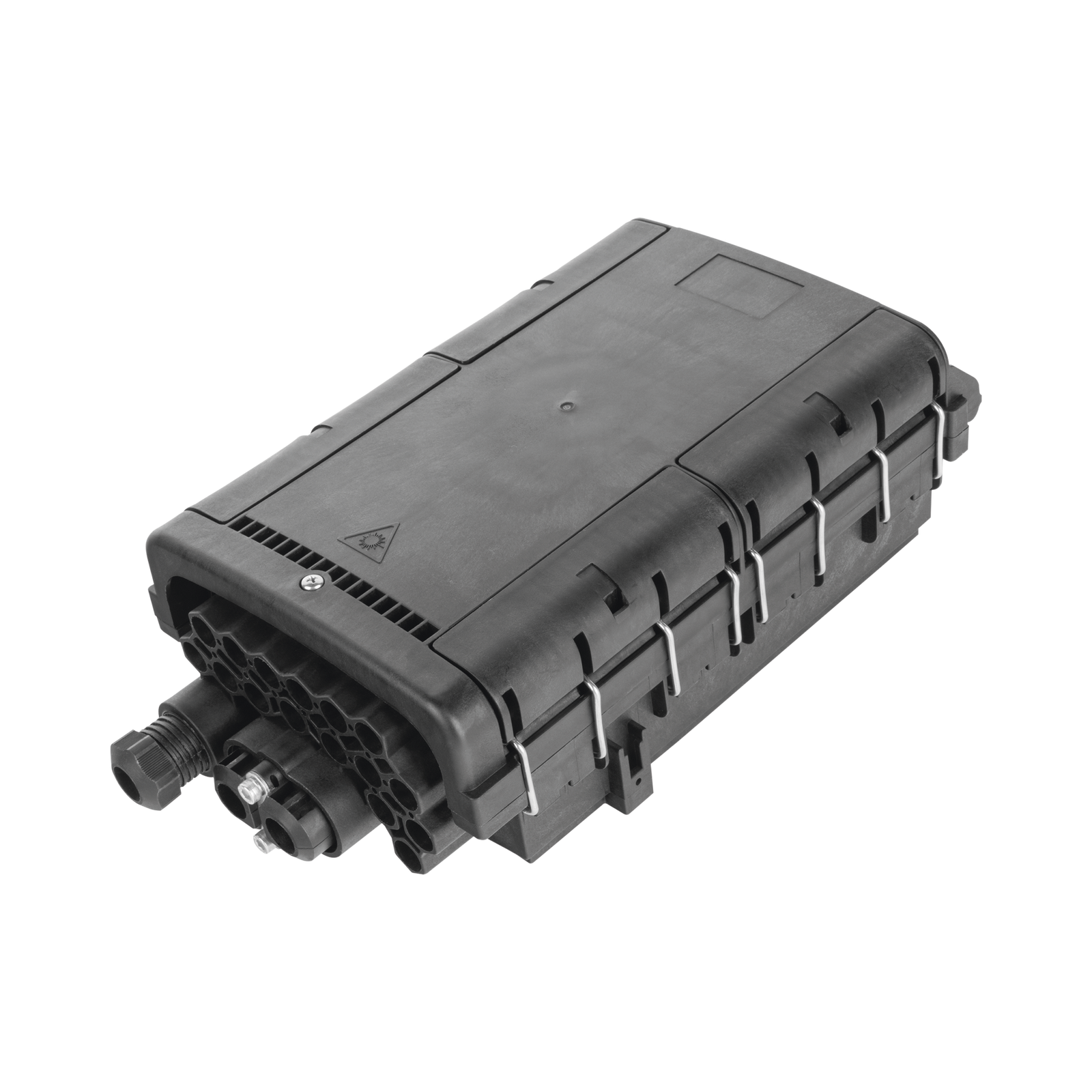 Caja de Distribución de Fibra Óptica para 48 Empalmes con 16 Acopladores SC/APC, Enterrado Directo, IP68