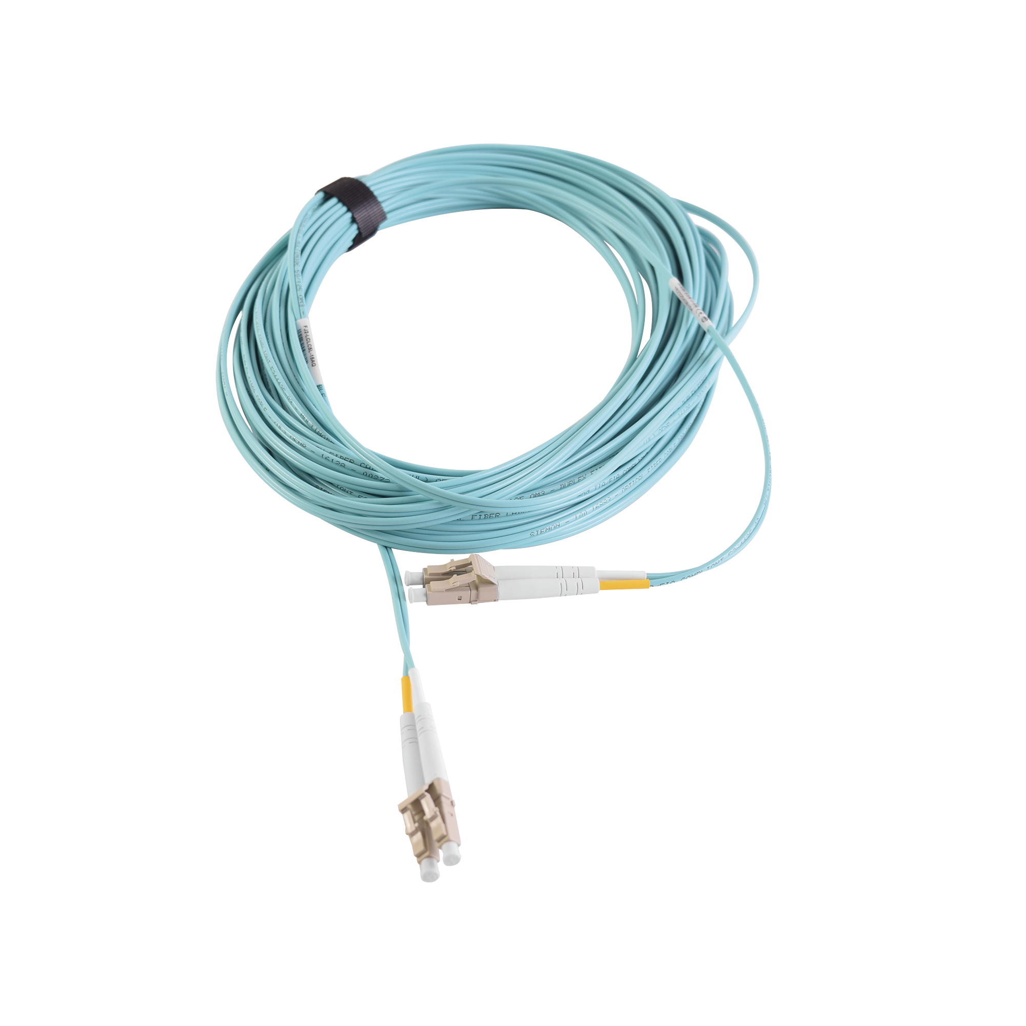 Jumper de Fibra Óptica Multimodo 50/125 XGLO OM3, LC-LC Duplex, OFNR, Color Aqua, 10 Metros (32.81 Pies)