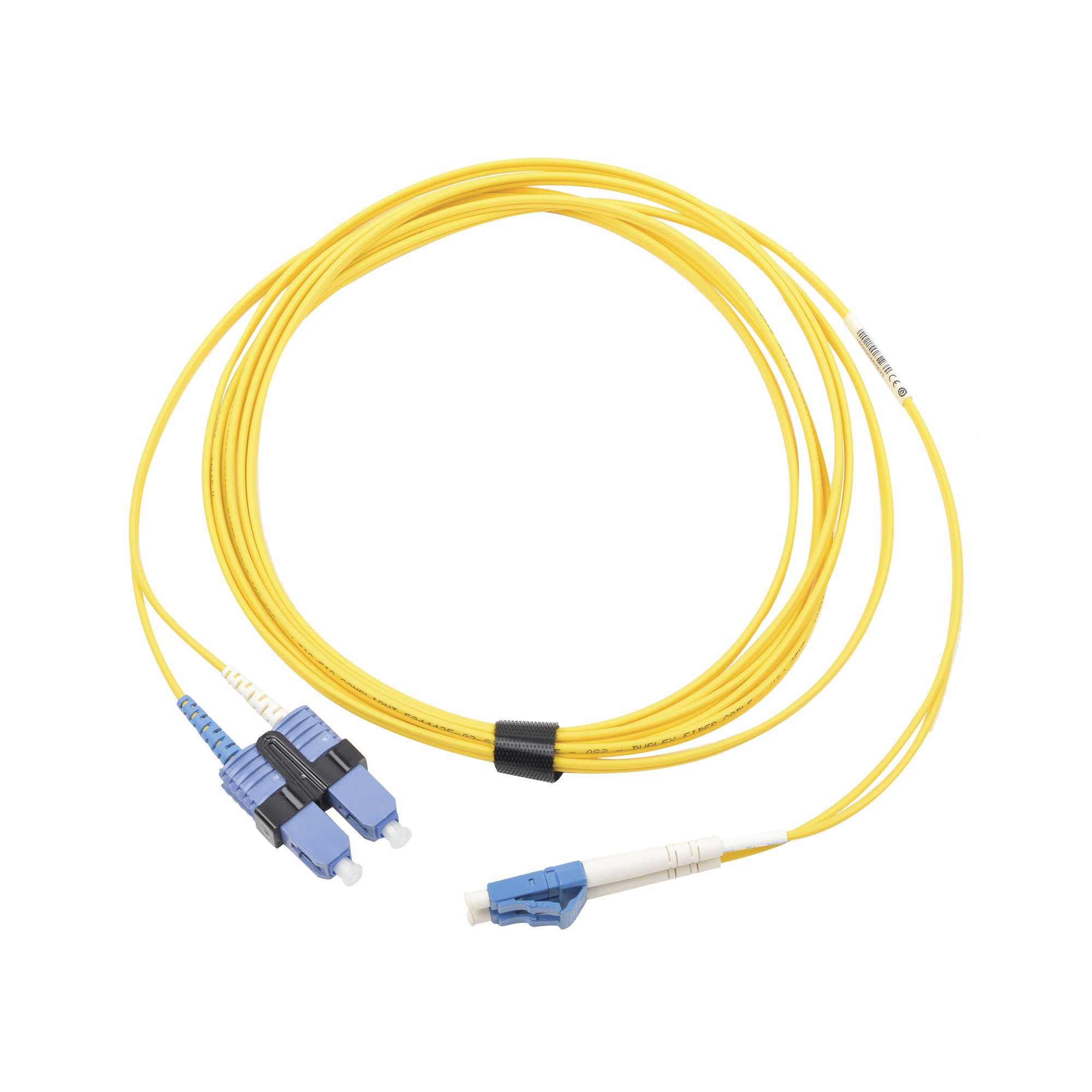Jumper de Fibra Óptica Monomodo (OS2), XGLO, LC/UPC-SC/UPC Duplex, OFNR, Color Amarillo, 10 Metros (32.81 Pies)
