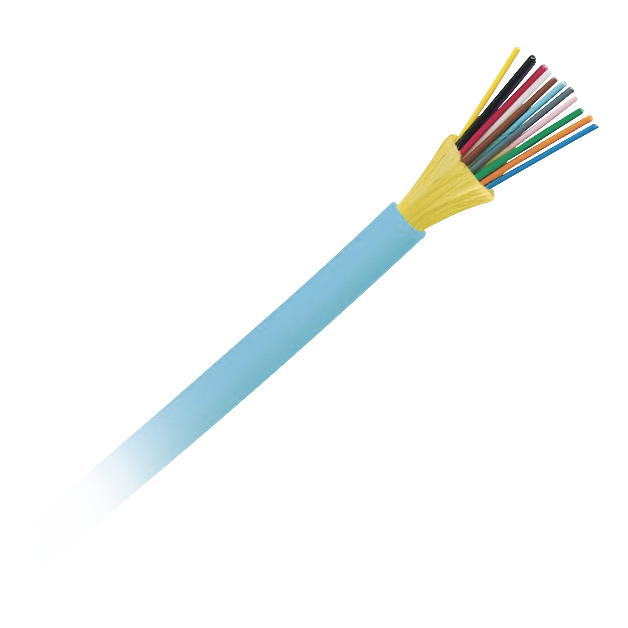 Cable de Fibra Óptica de 12 Hilos, Multimodo OM4 50/125 Optimizada, Interior, Tight Buffer 900um, No Conductiva (Dieléctrica), OFNP (Plenum), Precio Por Metro