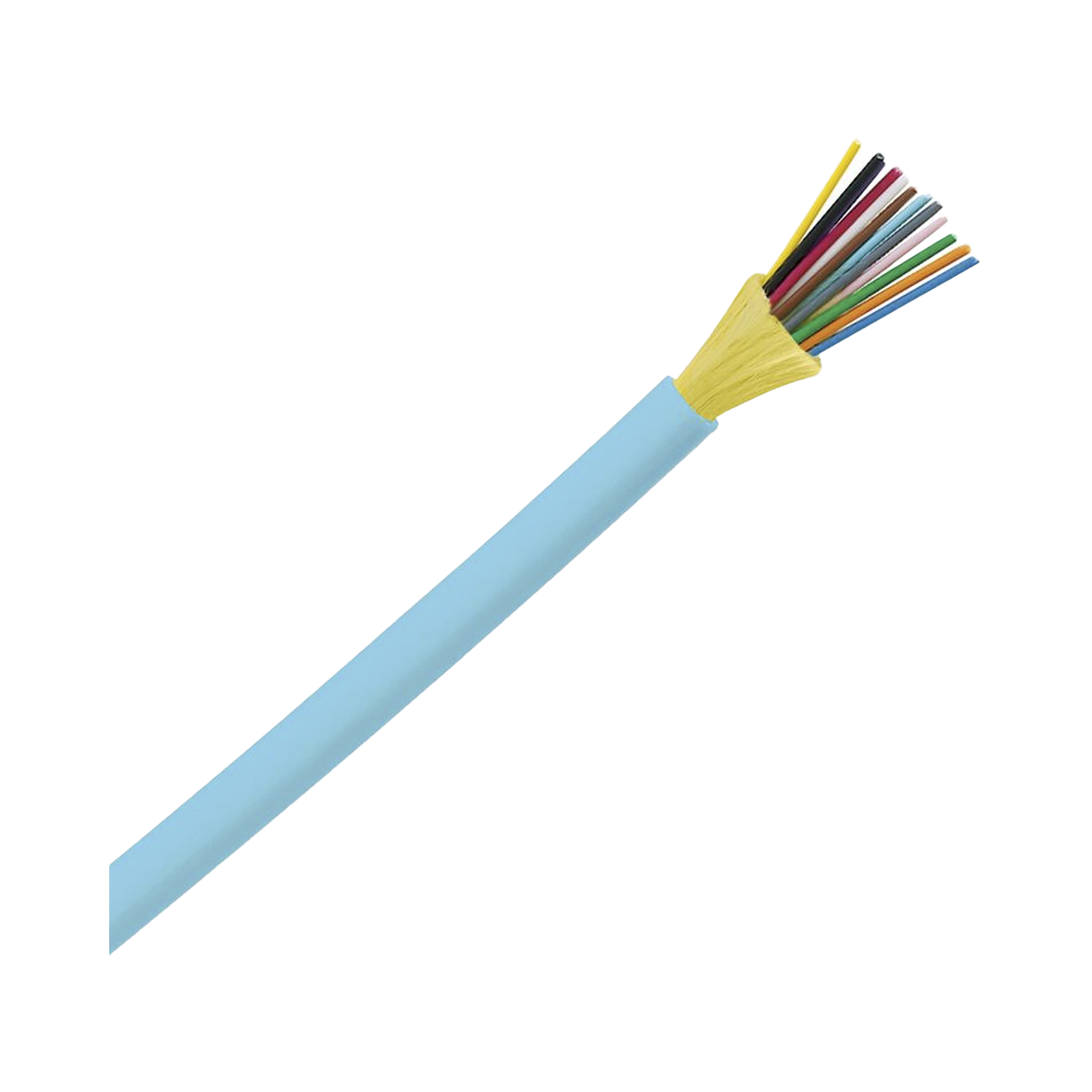Cable de Fibra Óptica de 12 Hilos, Multimodo OM3 50/125 Optimizada, Interior, Tight Buffer 900 µm, No Conductiva (Dieléctrica), OFNR (Riser), Precio Por Metro