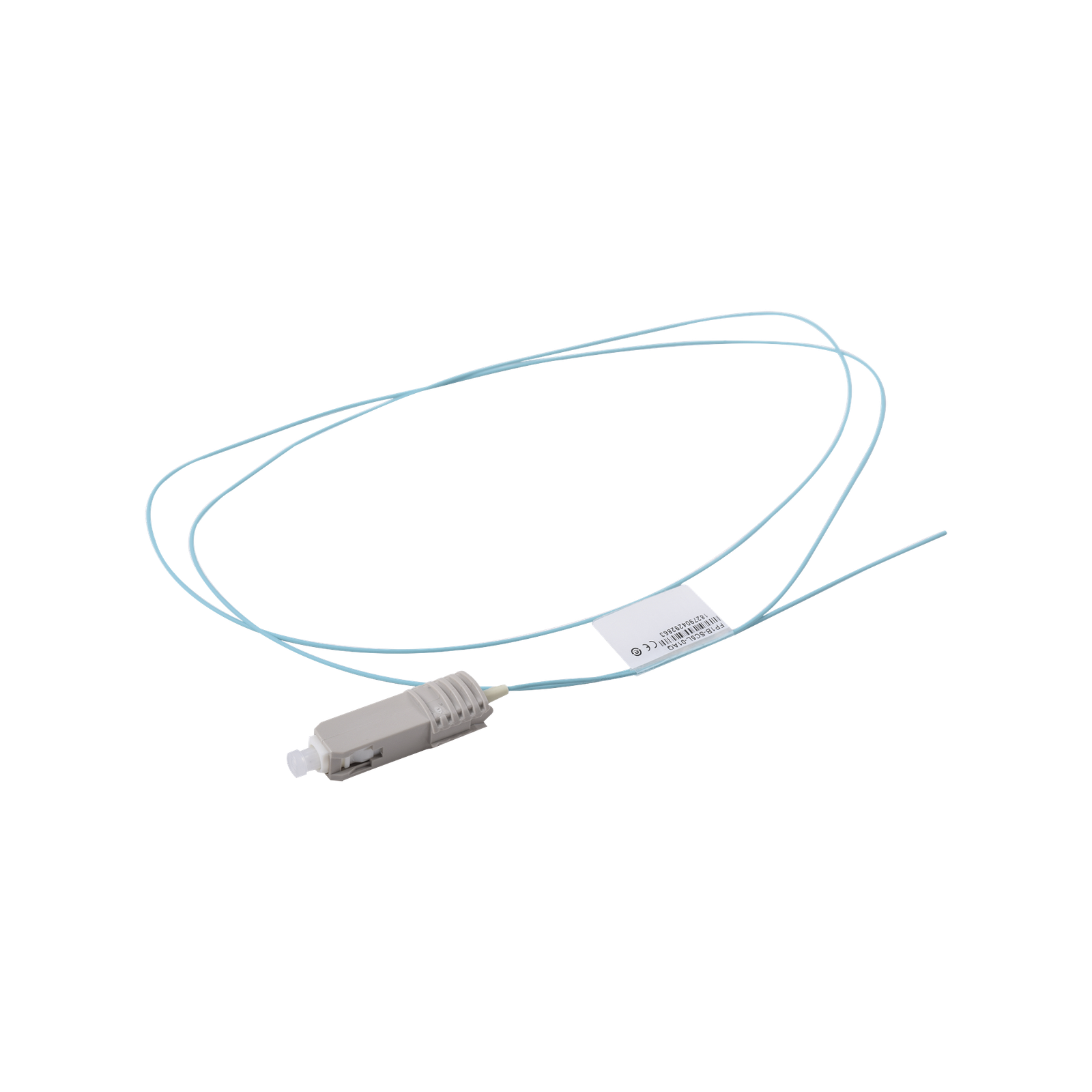 Pigtail de Fibra Óptica SC Simplex, Multimodo OM3 XGLO 50/125, OFNR, Color Aqua, 1 Metro (3.28 Pies)