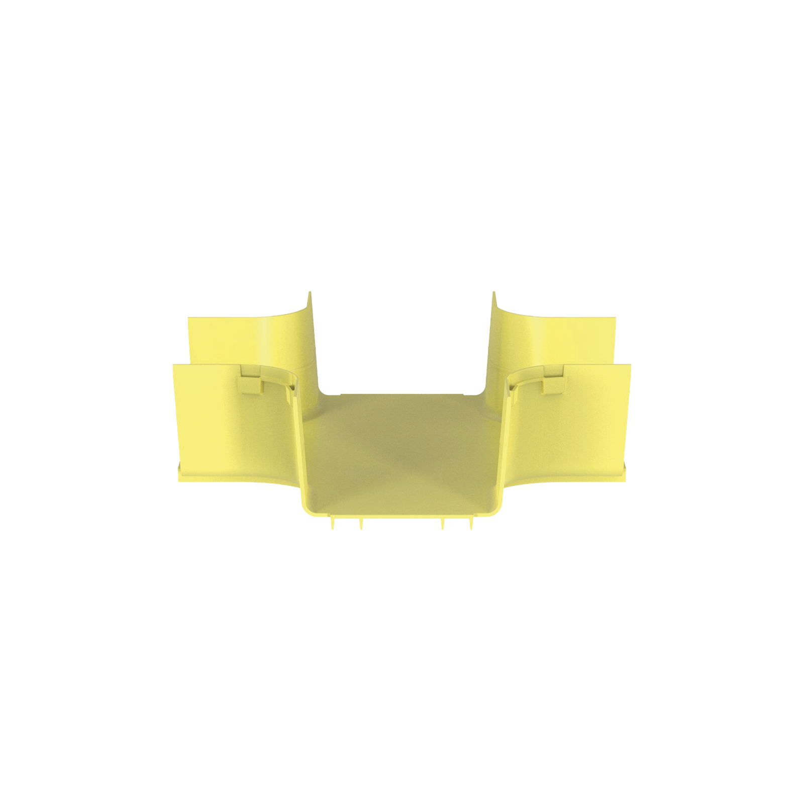 Accesorio de 4 Vías Horizontal, Con Ángulos a 90º, Para Canaletas FiberRunner™ 6X4, Color Amarillo