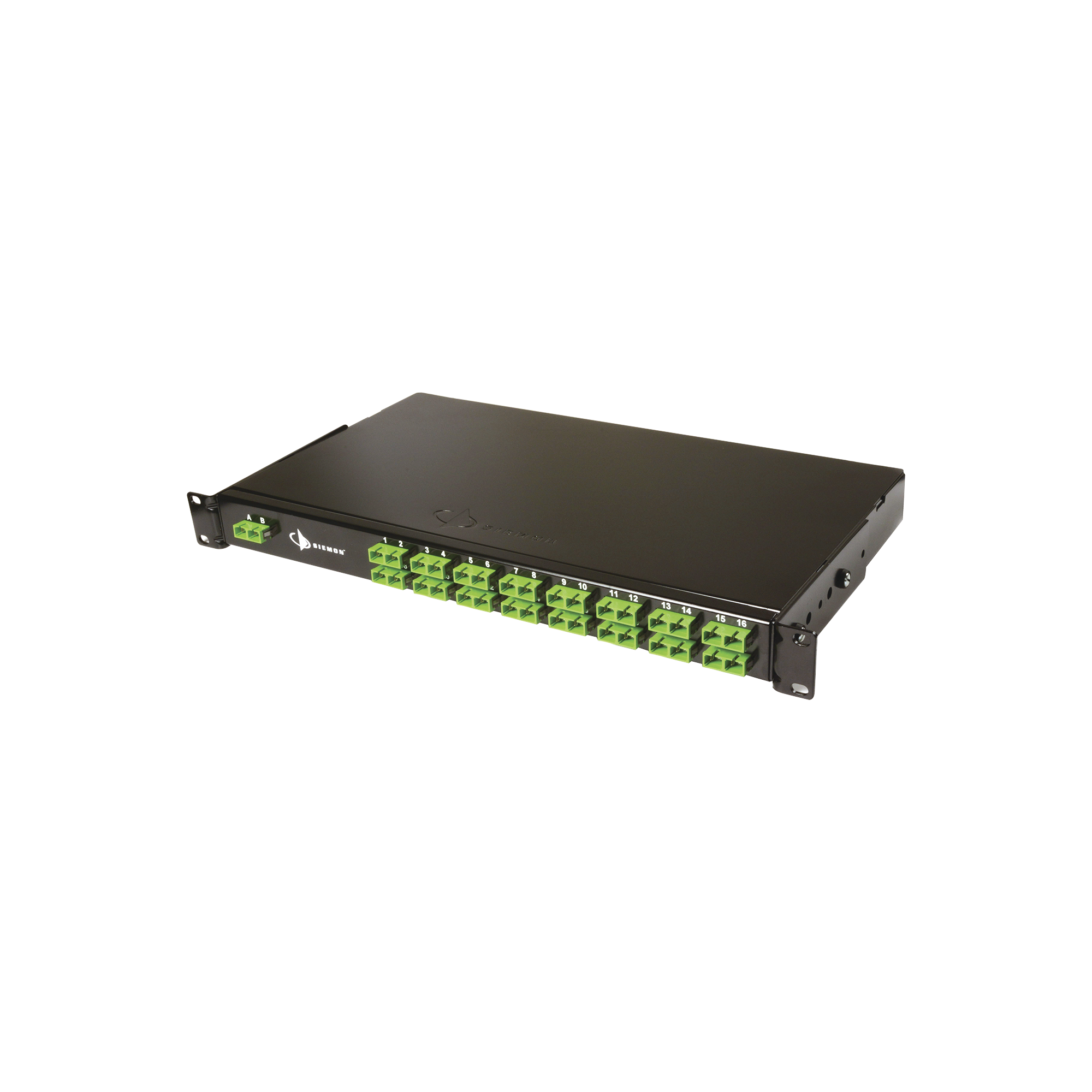 Splitter PON Tipo Panel de 1X32, con Conectores SCA de Entrada y SCA de Salida, 1UR, Color Negro