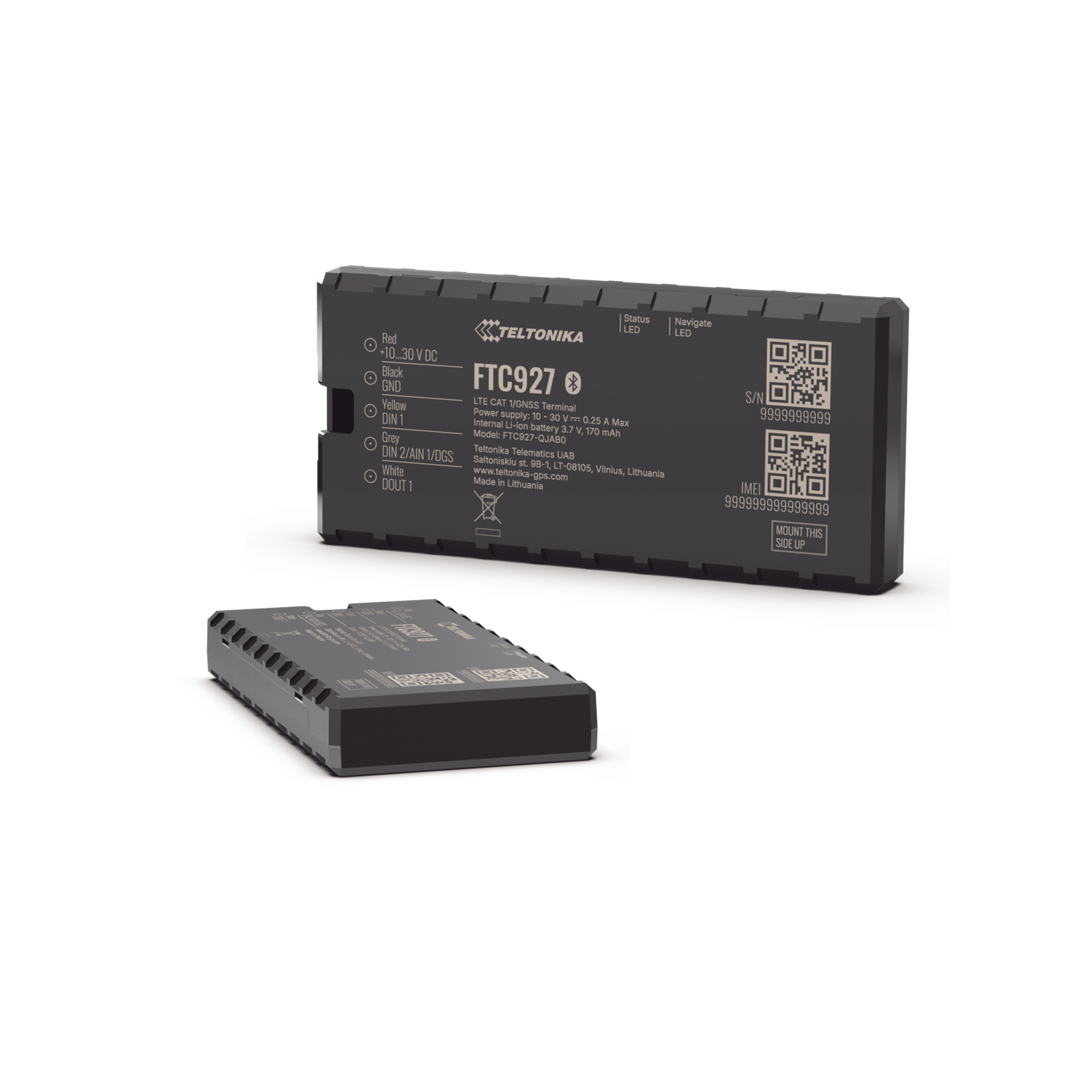 Rastreador GPS Vehicular 4G LTE Cat 1 / Precisión GNSS Mejorada / Dead Reckoning / Bluetooth® 5.4 LE / Conectividad LTE y GSM / Sensores Integrados / Compatibilidad con Beacons y Sensores Externos / Batería de Respaldo 170 mAh