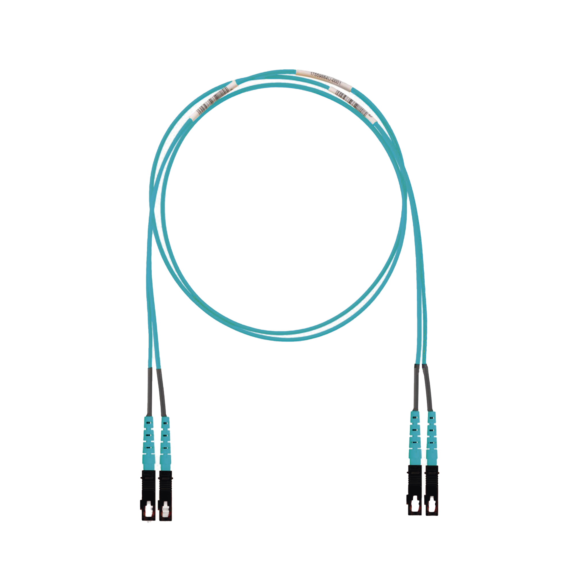 Jumper de Fibra Optica Multimodo 50/125 OM3, SC-SC Duplex, LSZH (Cero Halógenos), Color Aqua, 2 Metros (6.56 Pies)
