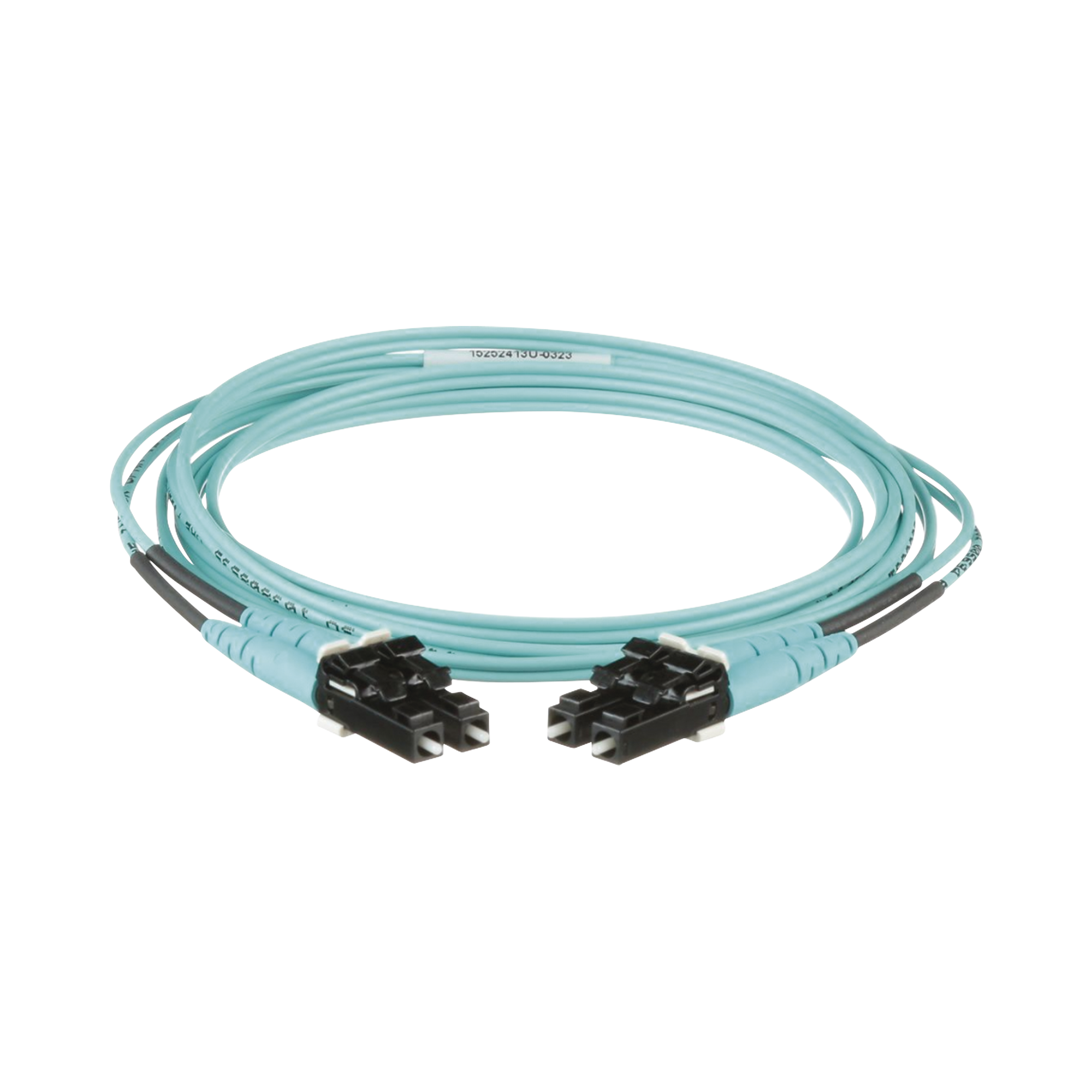 Jumper de Fibra Optica Multimodo 50/125 OM3, LC-LC Duplex, OFNR (Riser), Color Aqua, 2 Metros (6.56 Pies)