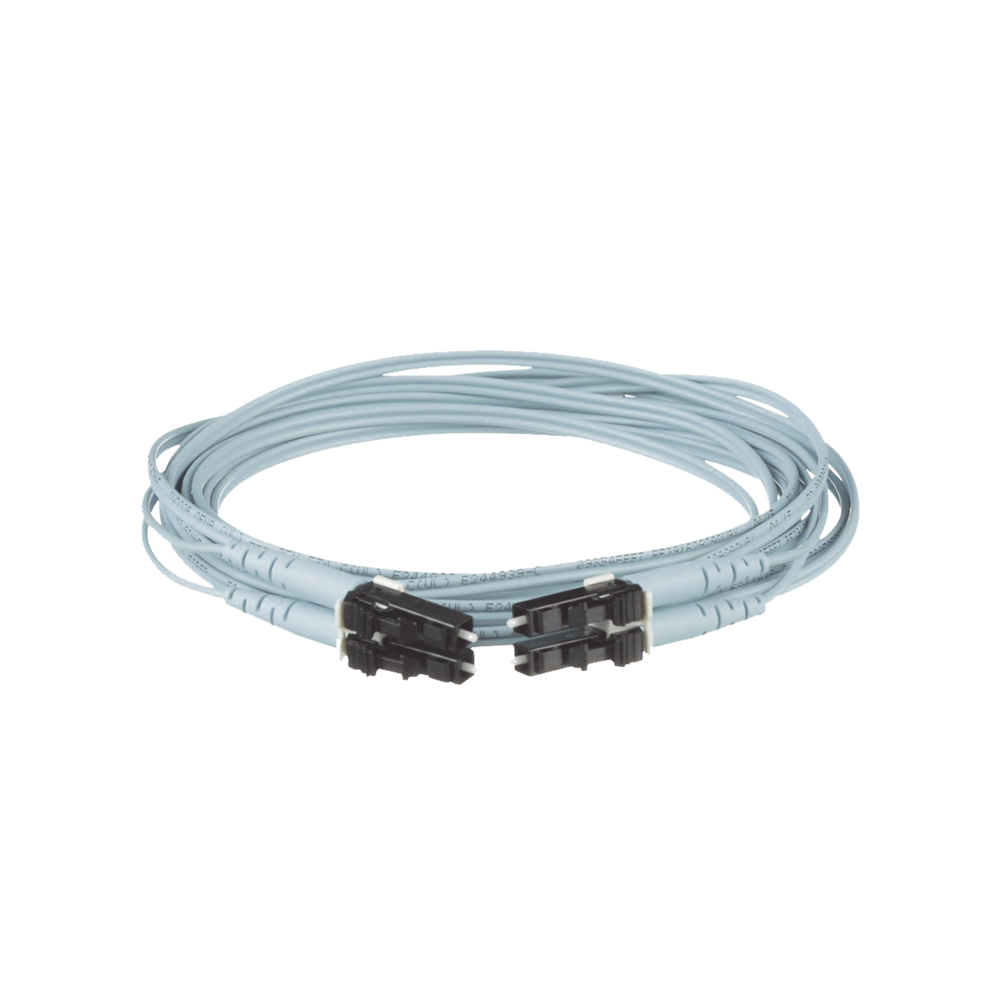 Jumper de Fibra Optica Multimodo 50/125 OM3, LC-LC Duplex, OFNR (Riser), Color Aqua, 7 Metros (22.97 Pies)